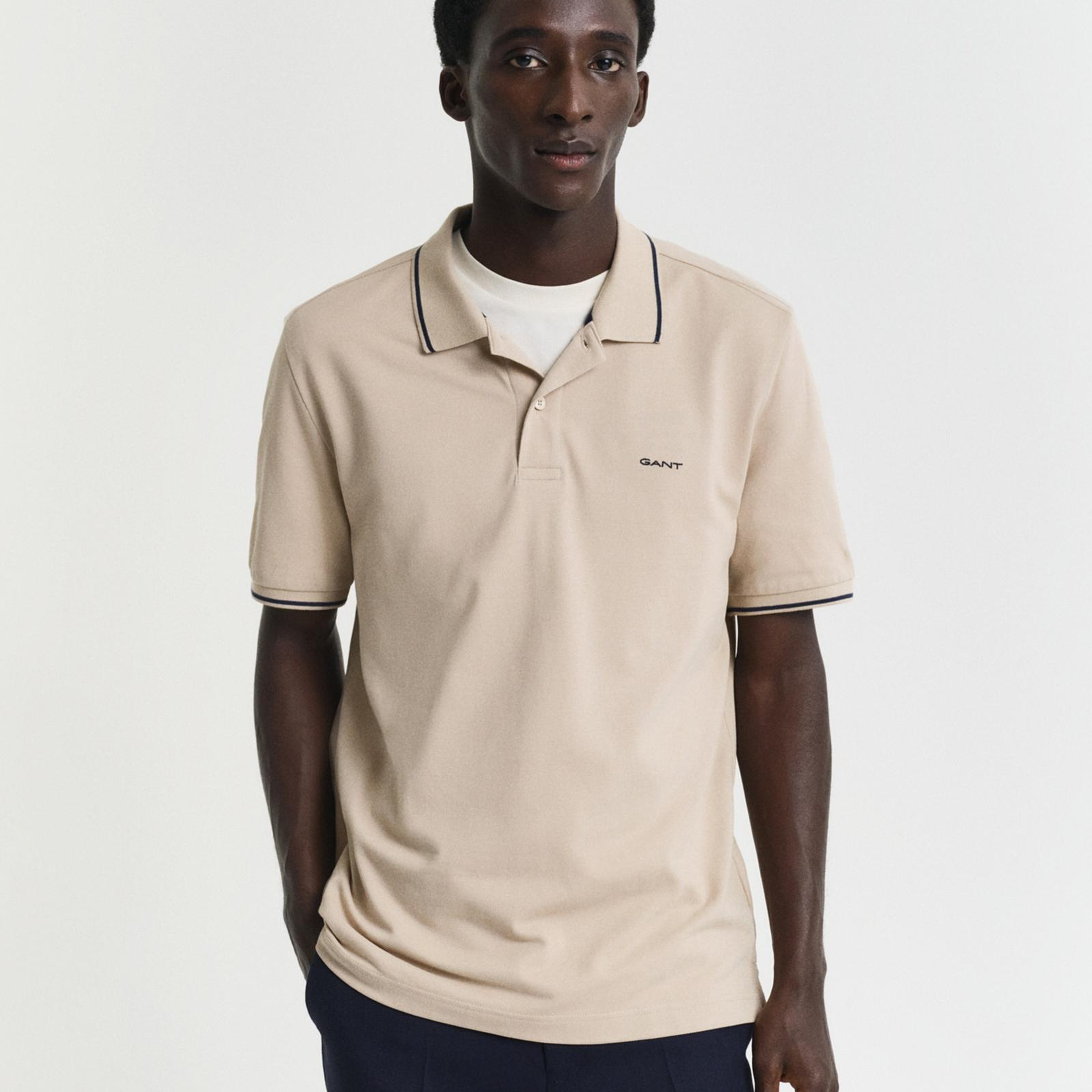 GANT Erkek Bej Regular Fit Polo