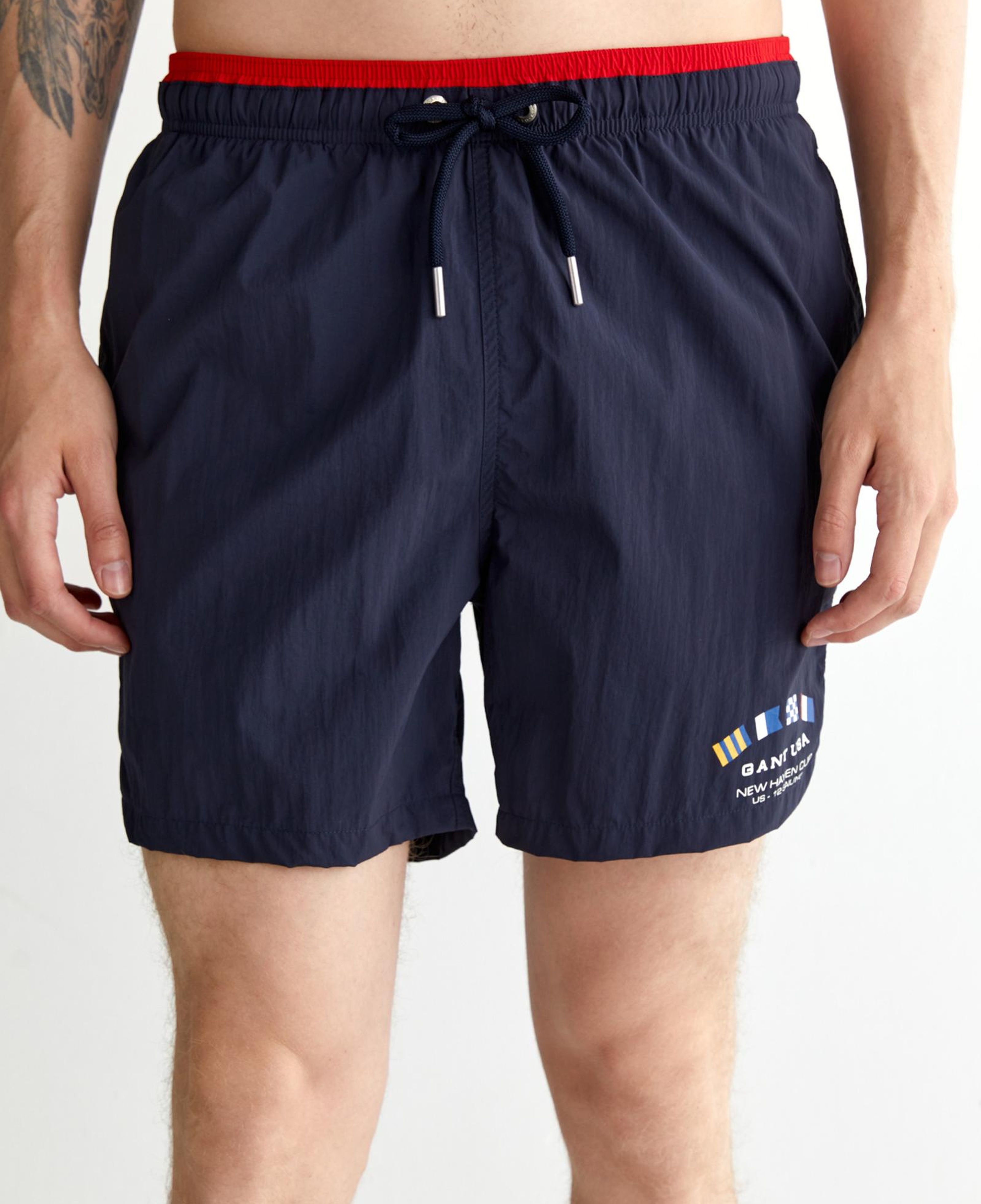 GANT Erkek Lacivert Regular Fit Logolu Mayo Şort