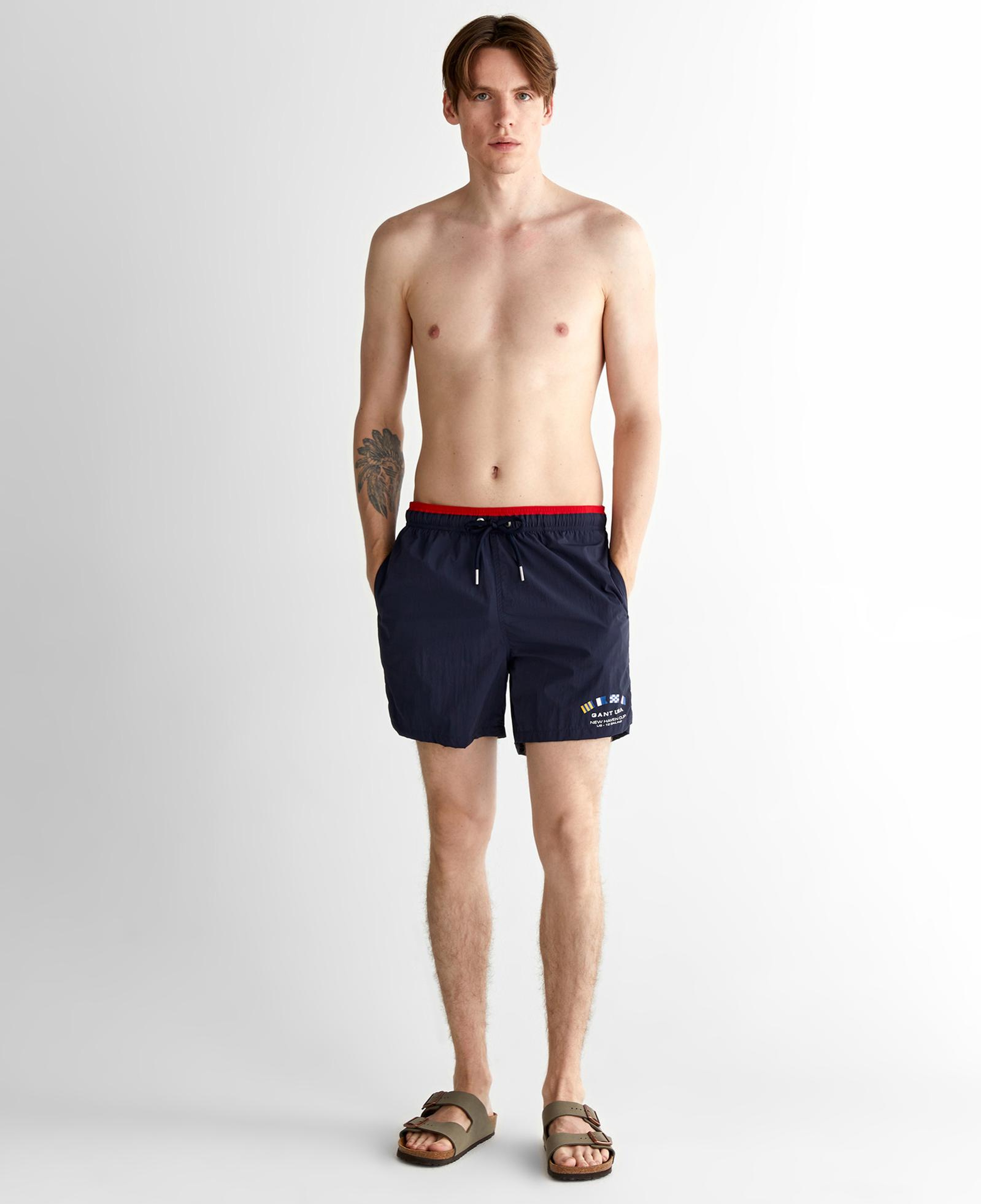 GANT Erkek Lacivert Regular Fit Logolu Mayo Şort