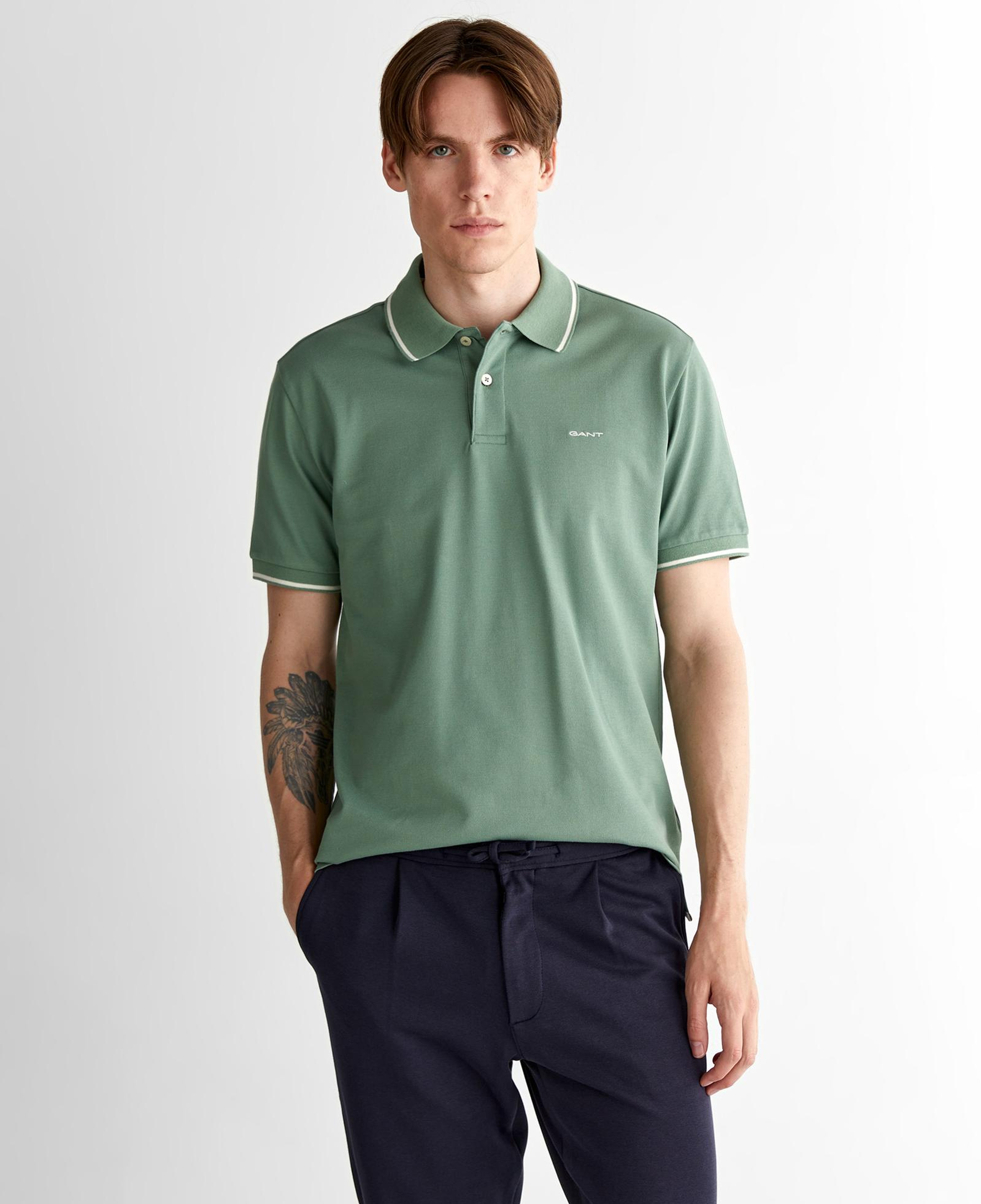 GANT Erkek Yeşil Regular Fit Polo
