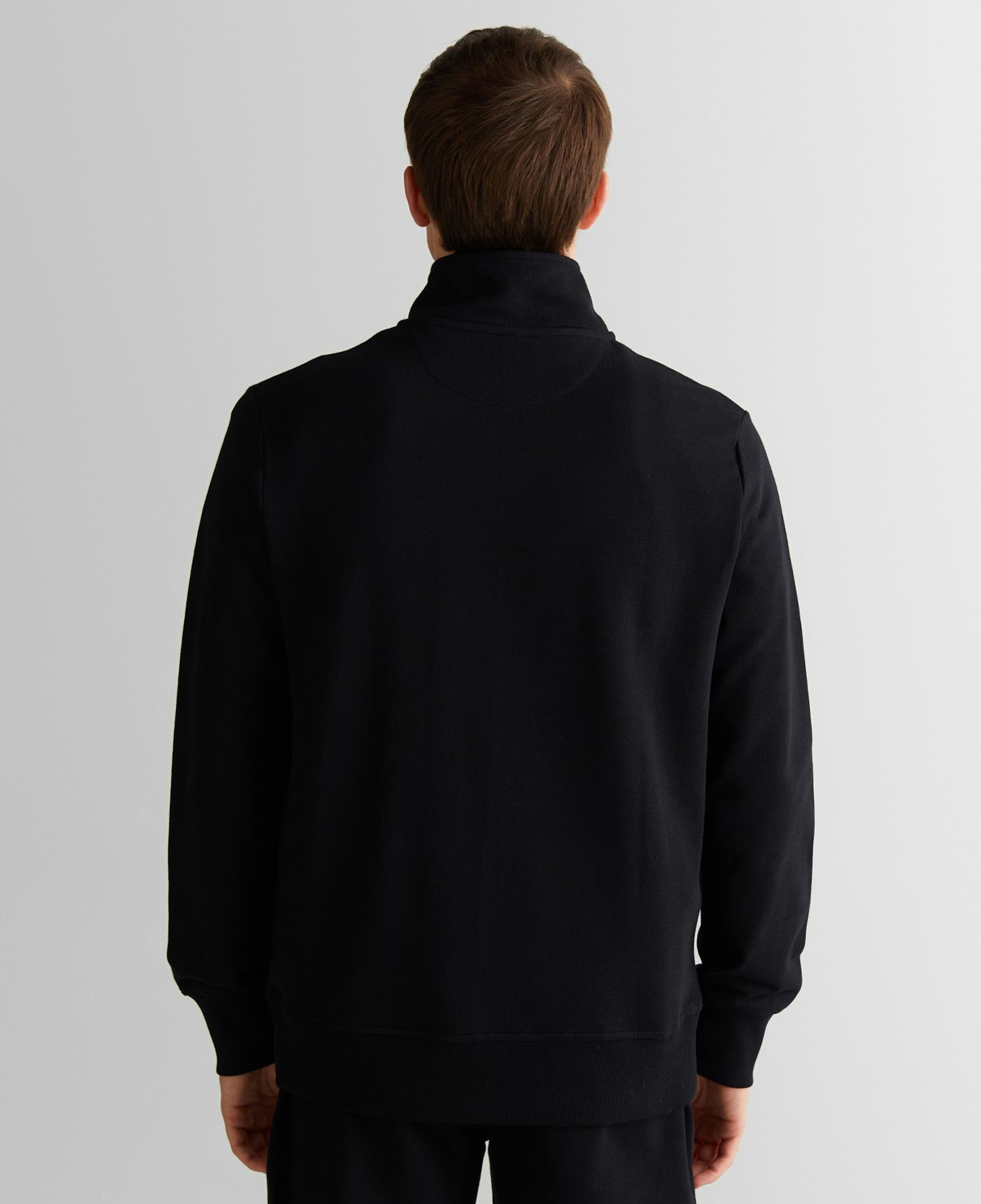 GANT Erkek Siyah Regular Fit Yarım Fermuarlı Logolu Sweatshirt