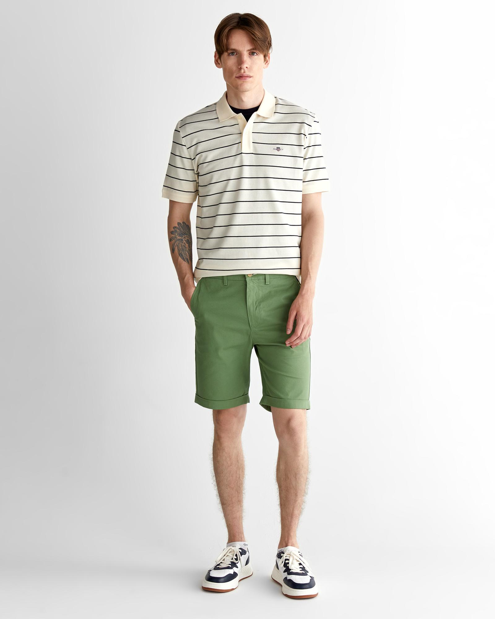 GANT Erkek Yeşil Slim Fit Şort