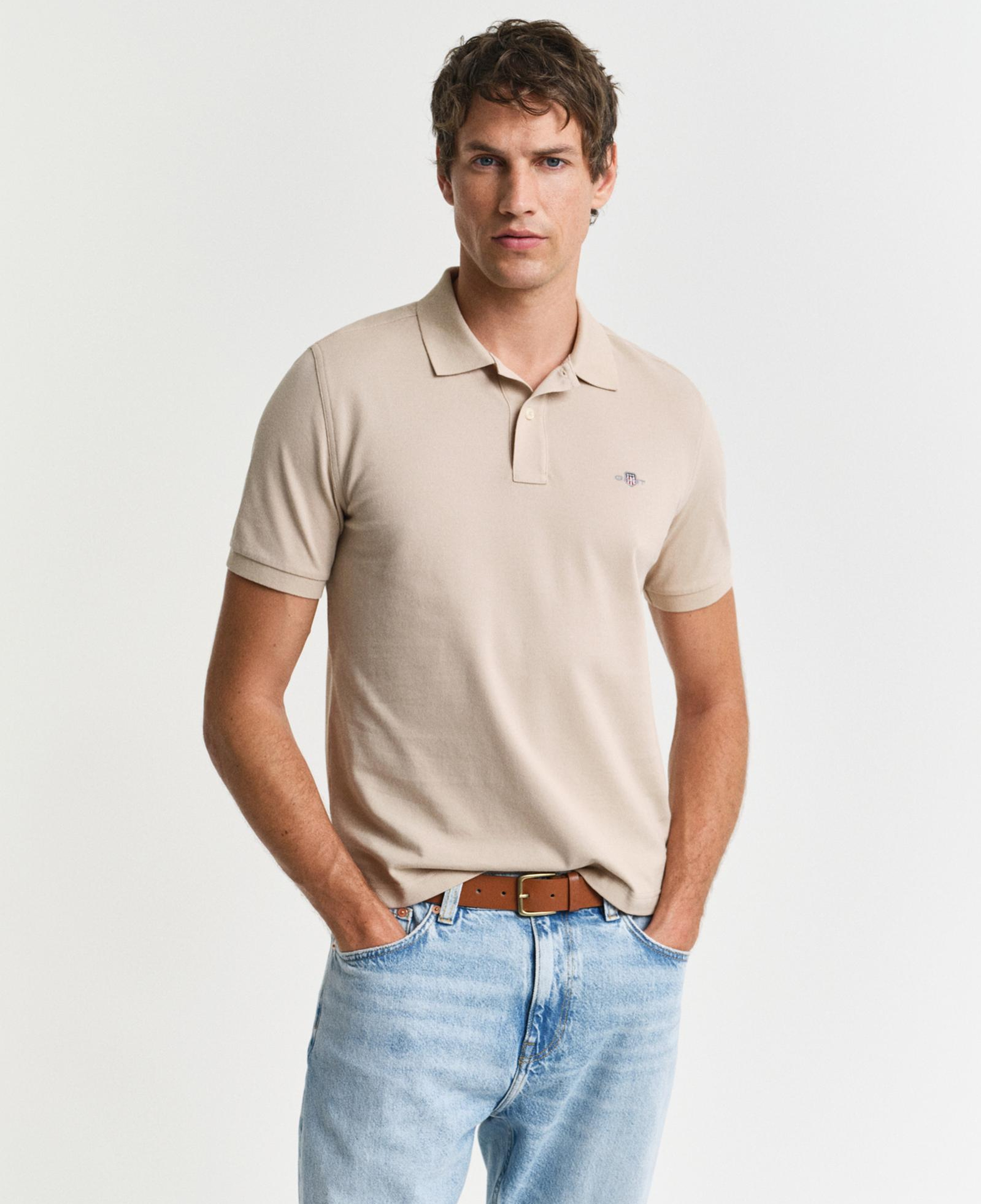 GANT Erkek Bej Regular Fit Polo