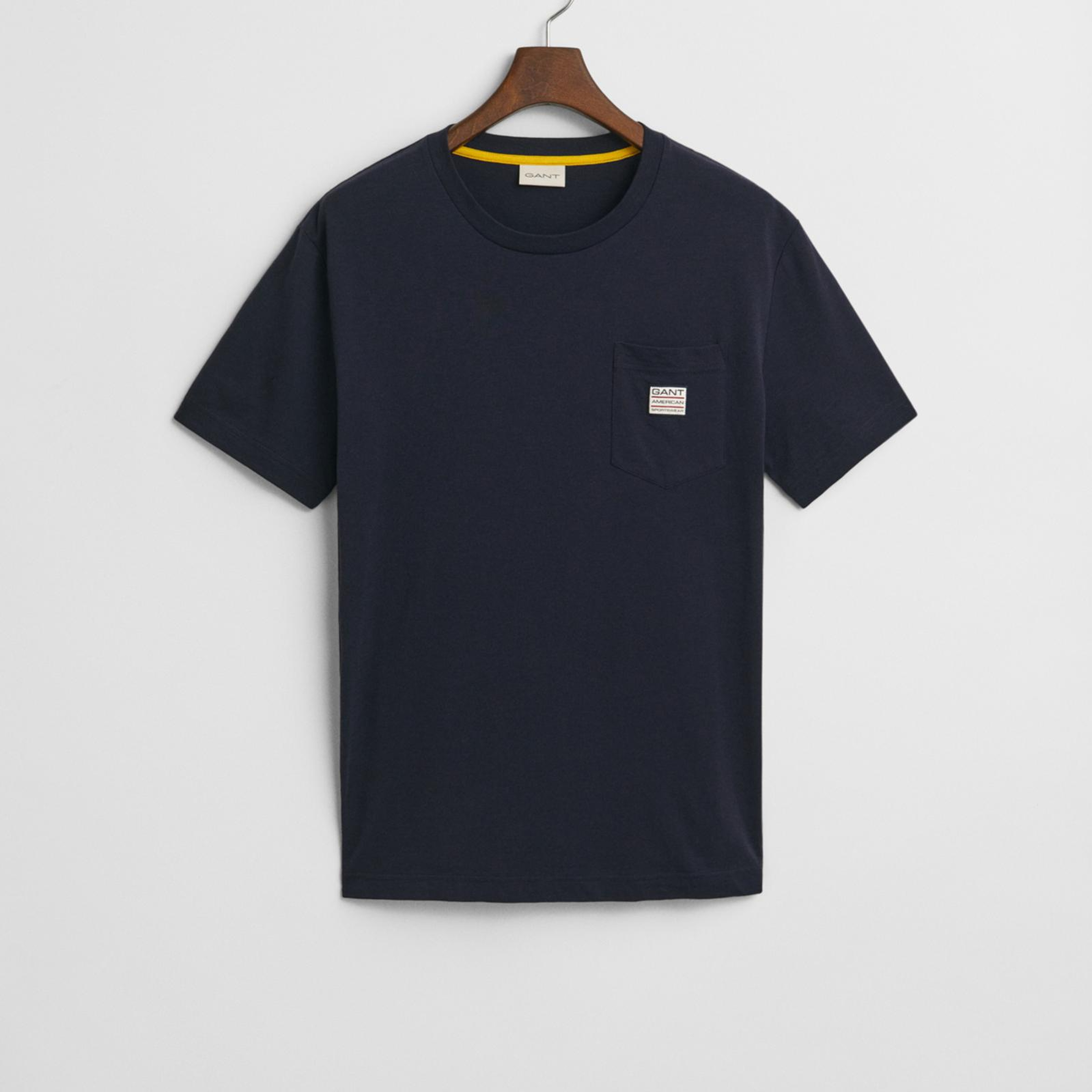 GANT Erkek Lacivert Regular Fit Bisiklet Yaka T-Shirt