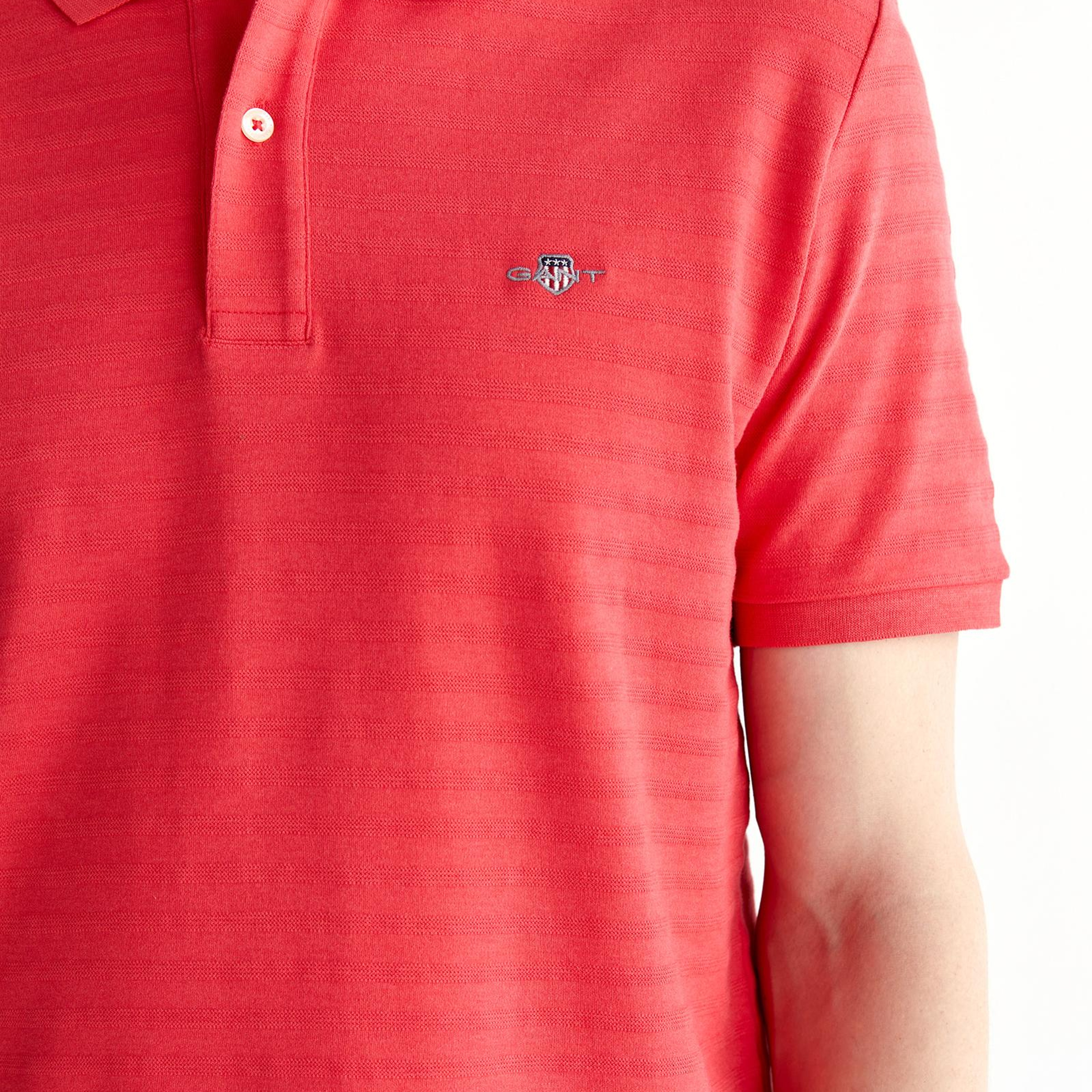 GANT Erkek Kırmızı Regular Fit Çizgili Polo