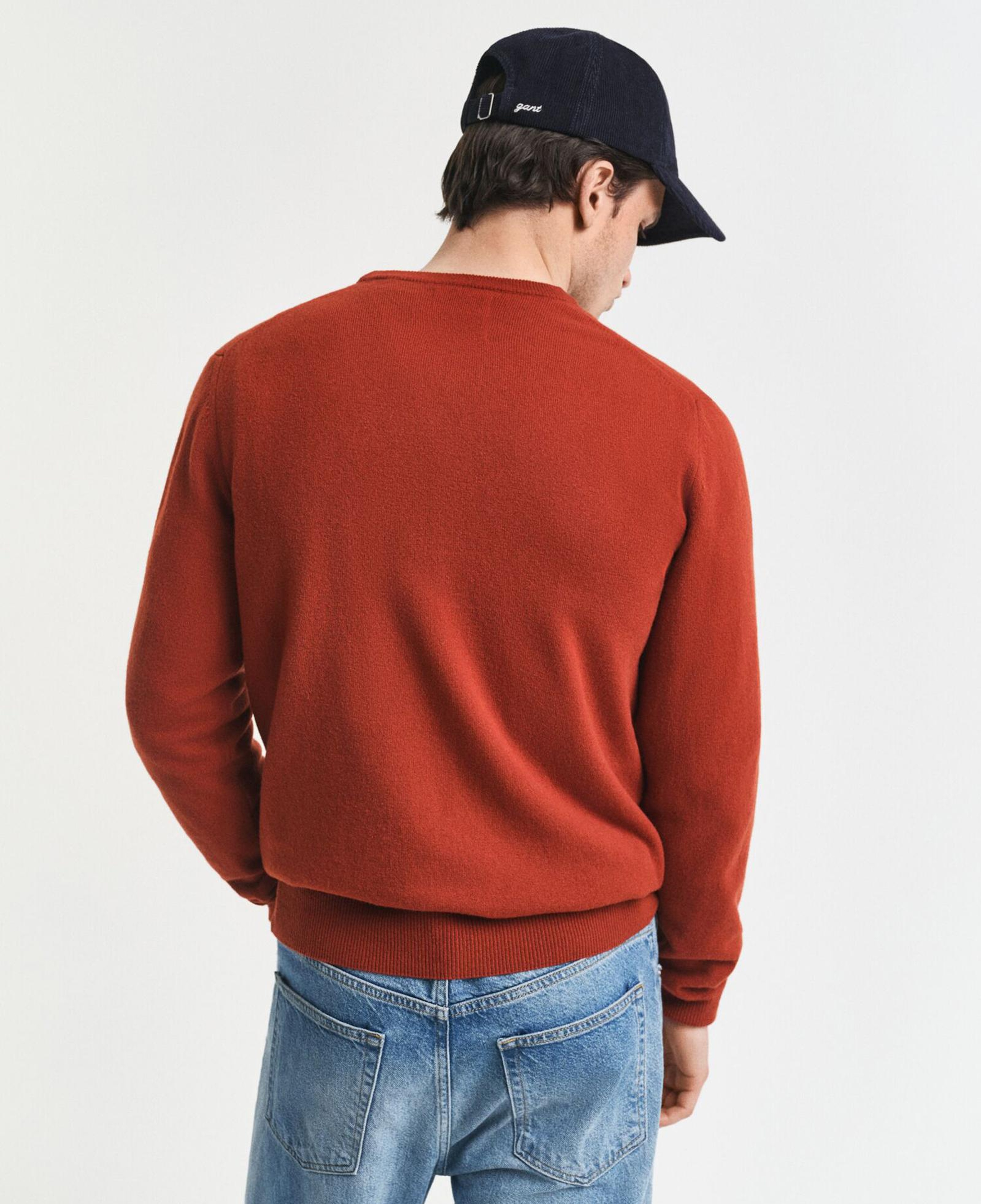 GANT Erkek Kırmızı Regular Fit Bisiklet Yaka Yün Kazak