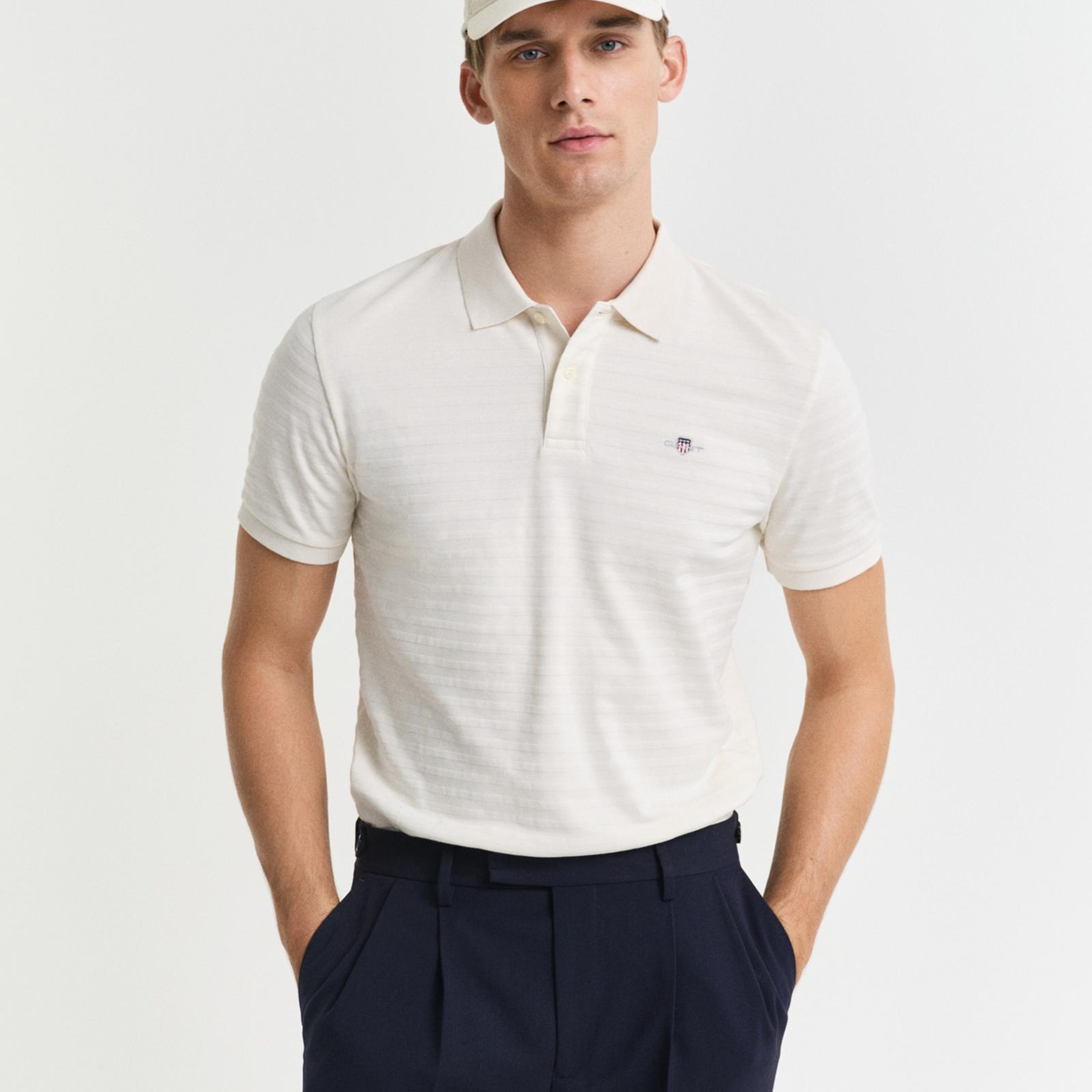 GANT Erkek Krem Regular Fit Polo