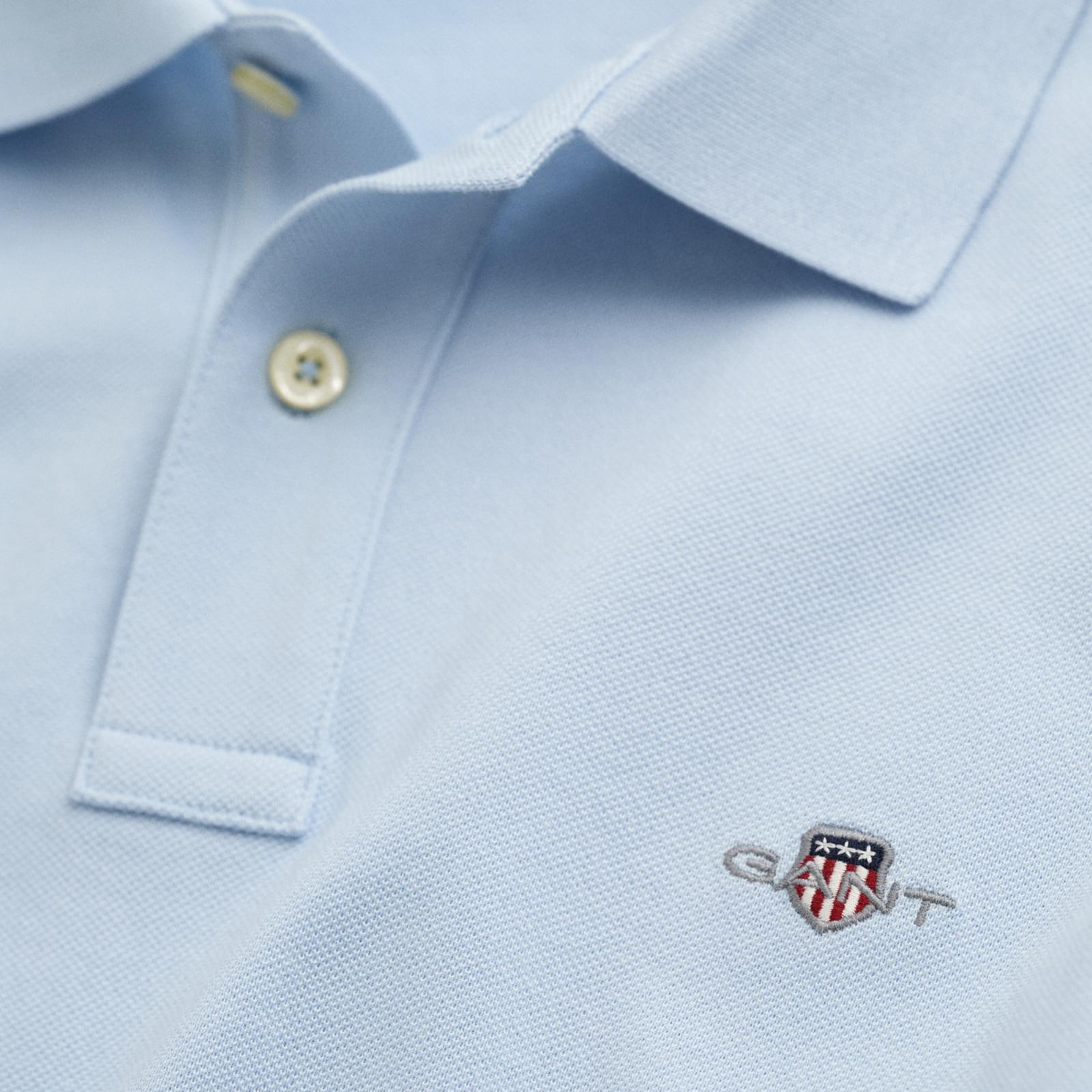 GANT Erkek Mavi Regular Fit Logolu Polo Yaka T-Shirt