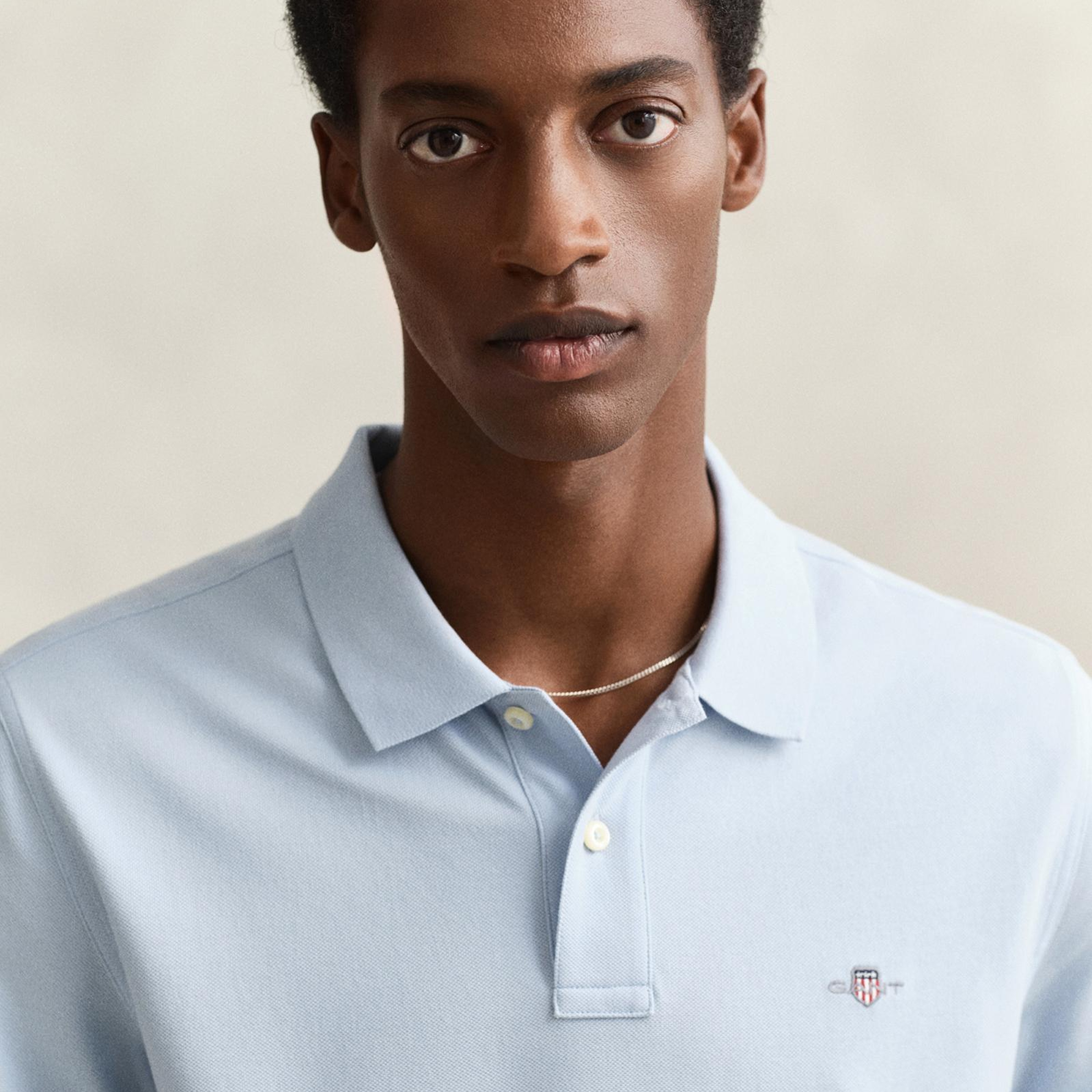 GANT Erkek Mavi Regular Fit Logolu Polo Yaka T-Shirt
