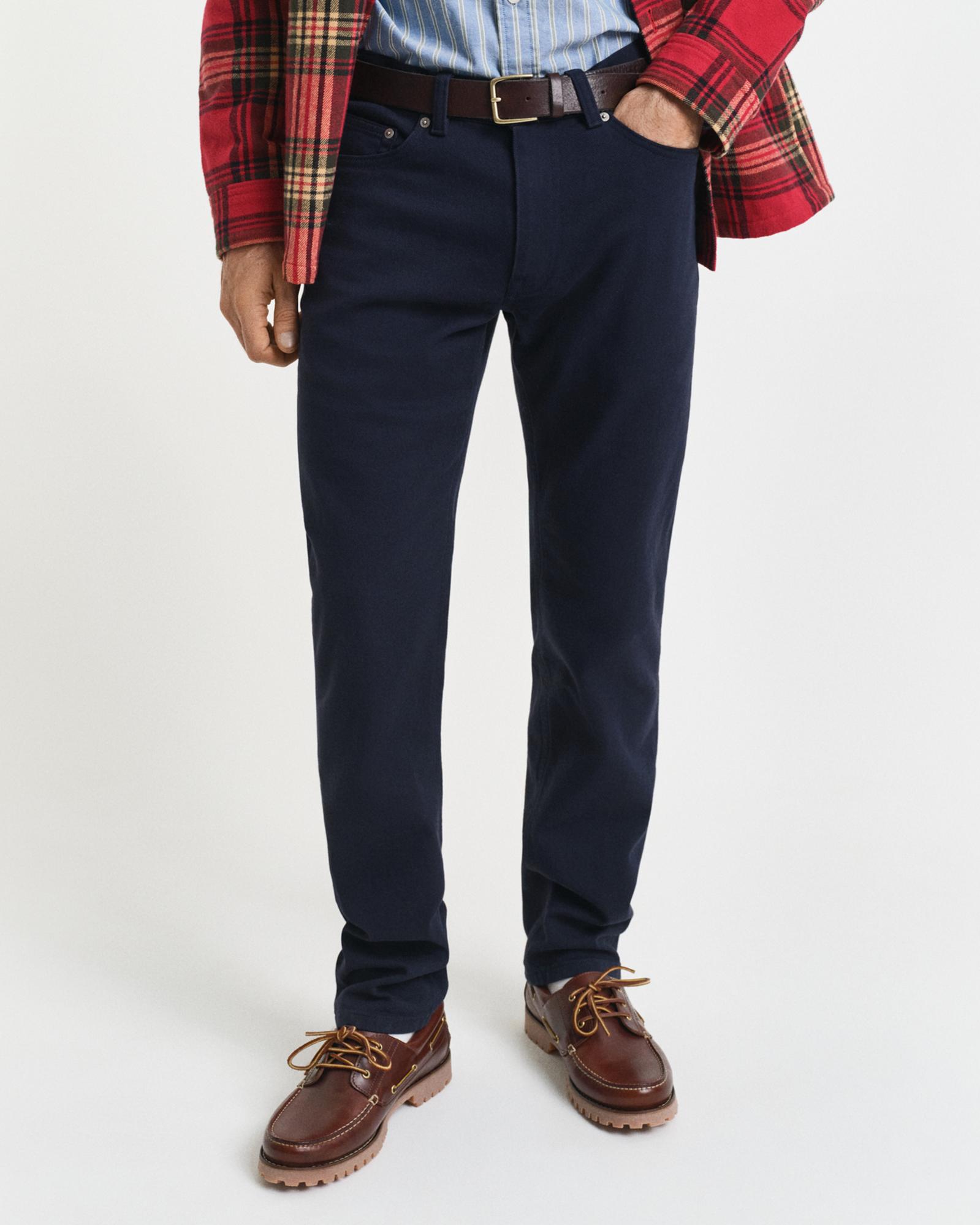 GANT Erkek Lacivert Regular Fit Soft Twill Jean