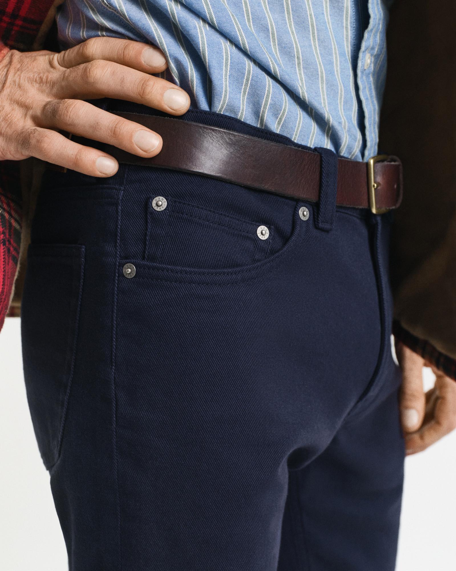 GANT Erkek Lacivert Regular Fit Soft Twill Jean
