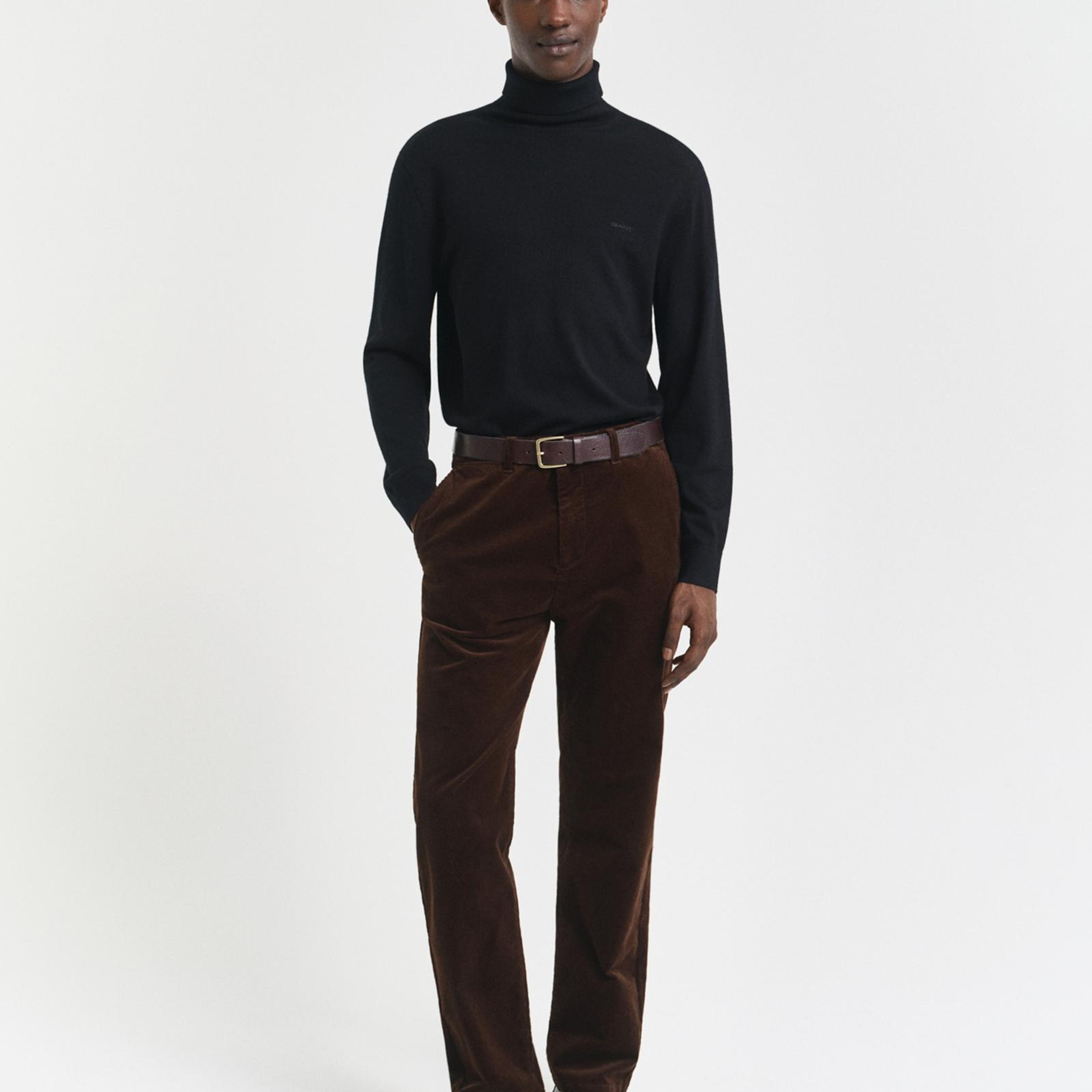 GANT Erkek Kahverengi Regular Fit Cord Chino Pantolon