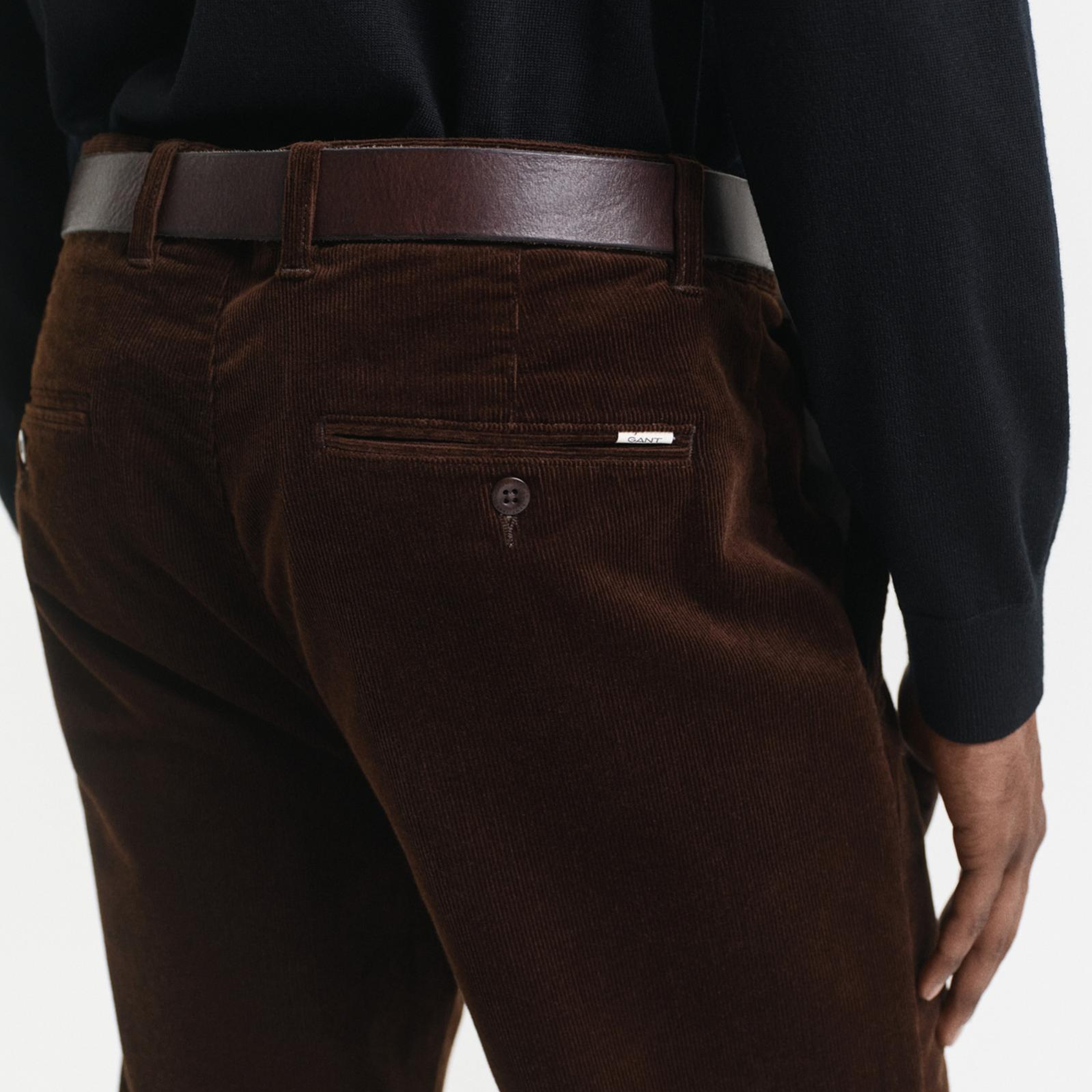 GANT Erkek Kahverengi Regular Fit Cord Chino Pantolon