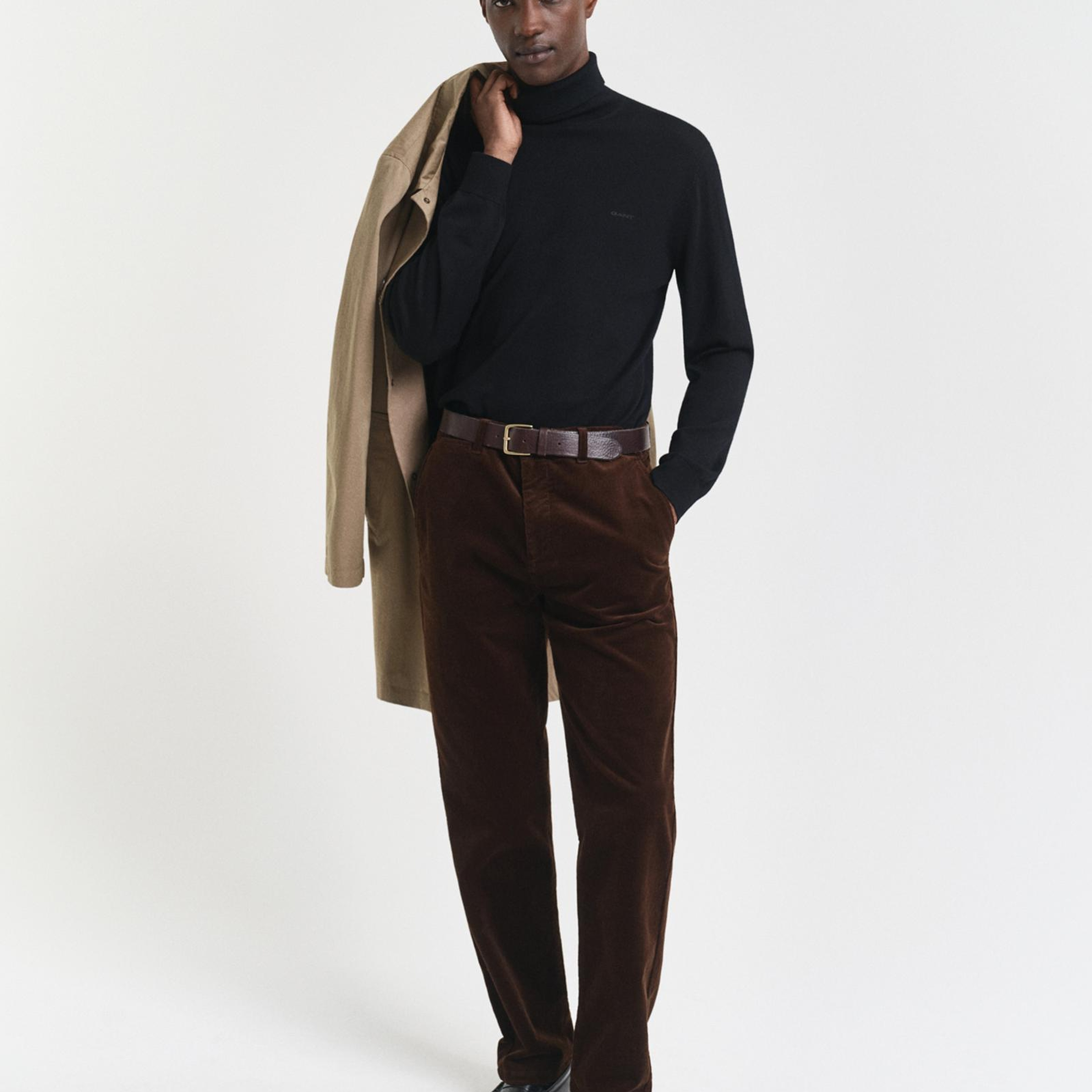 GANT Erkek Kahverengi Regular Fit Cord Chino Pantolon