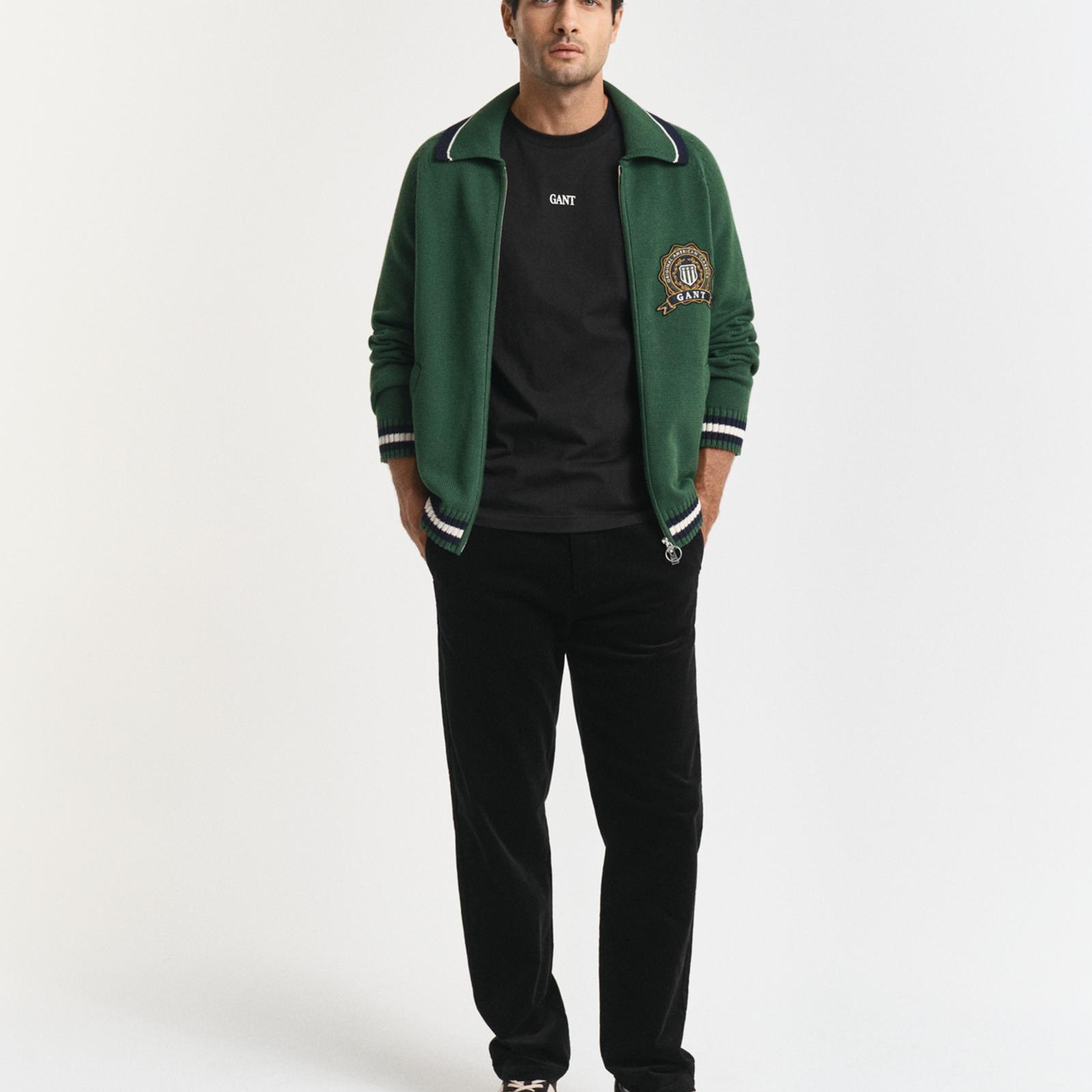 GANT Erkek Siyah Regular Fit Cord Chino Pantolon