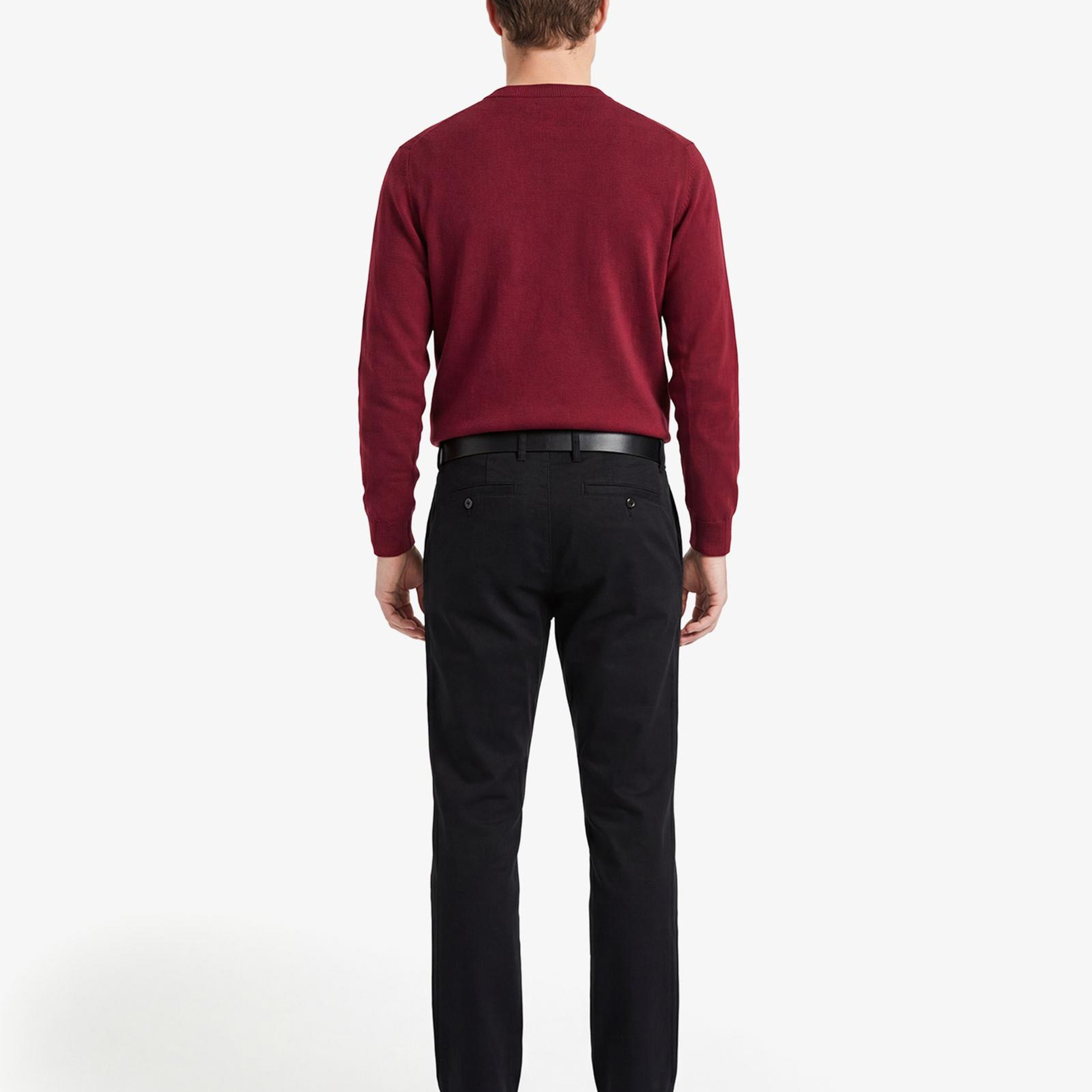 GANT Erkek Siyah Slim Fit Casual Herringbone Pantolon