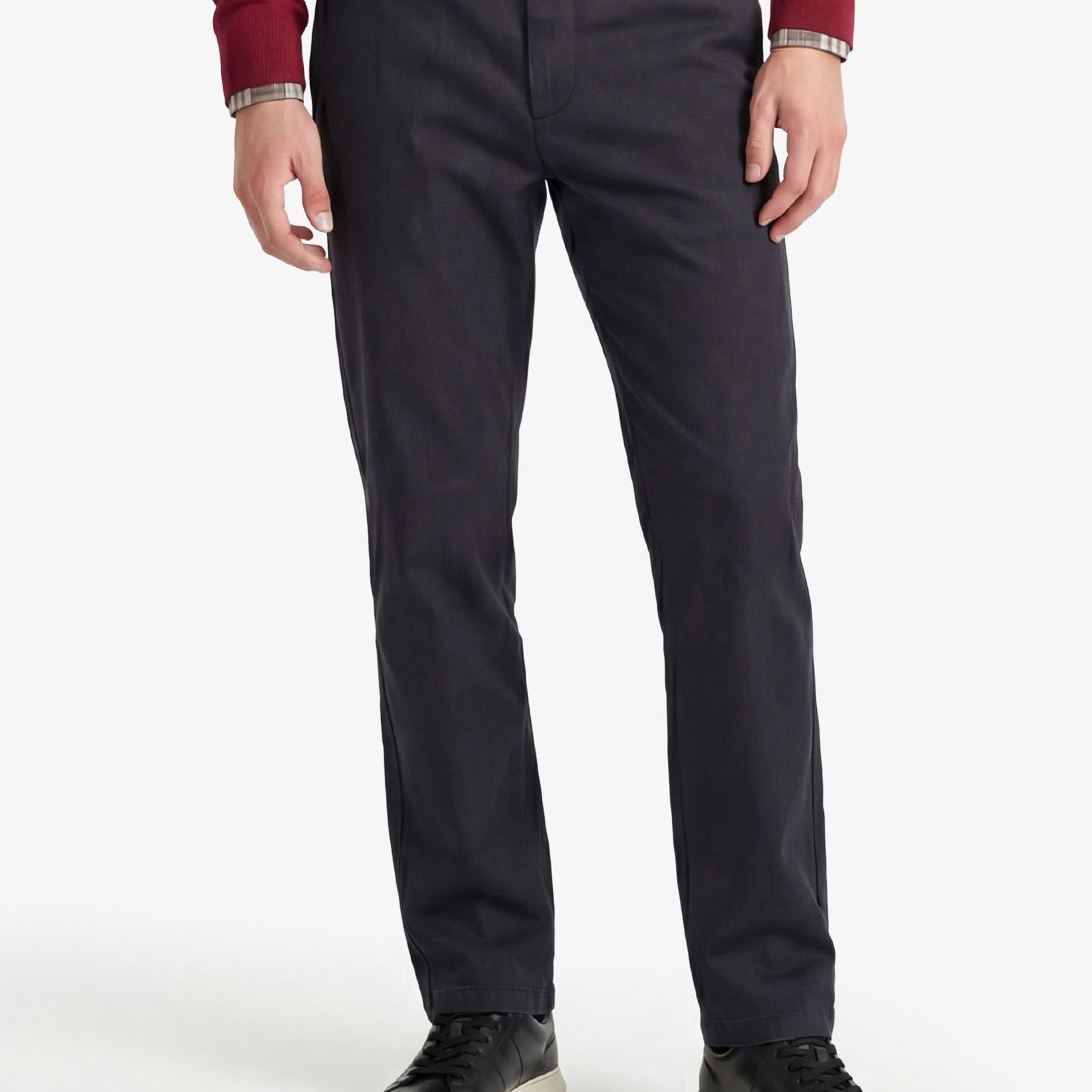 GANT Erkek Siyah Slim Fit Casual Herringbone Pantolon