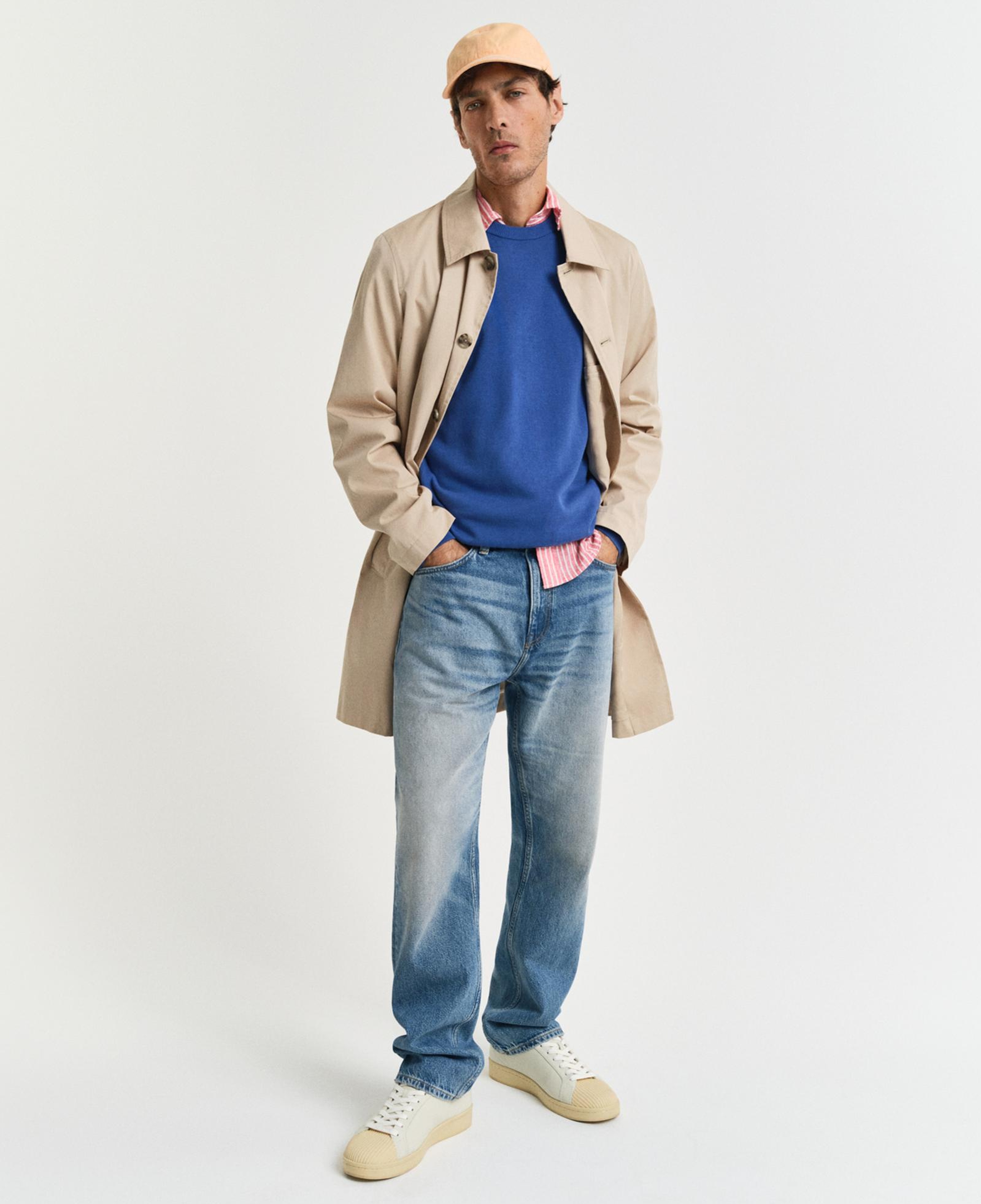 GANT Erkek Mavi Regular Fit Bisiklet Yaka Kazak