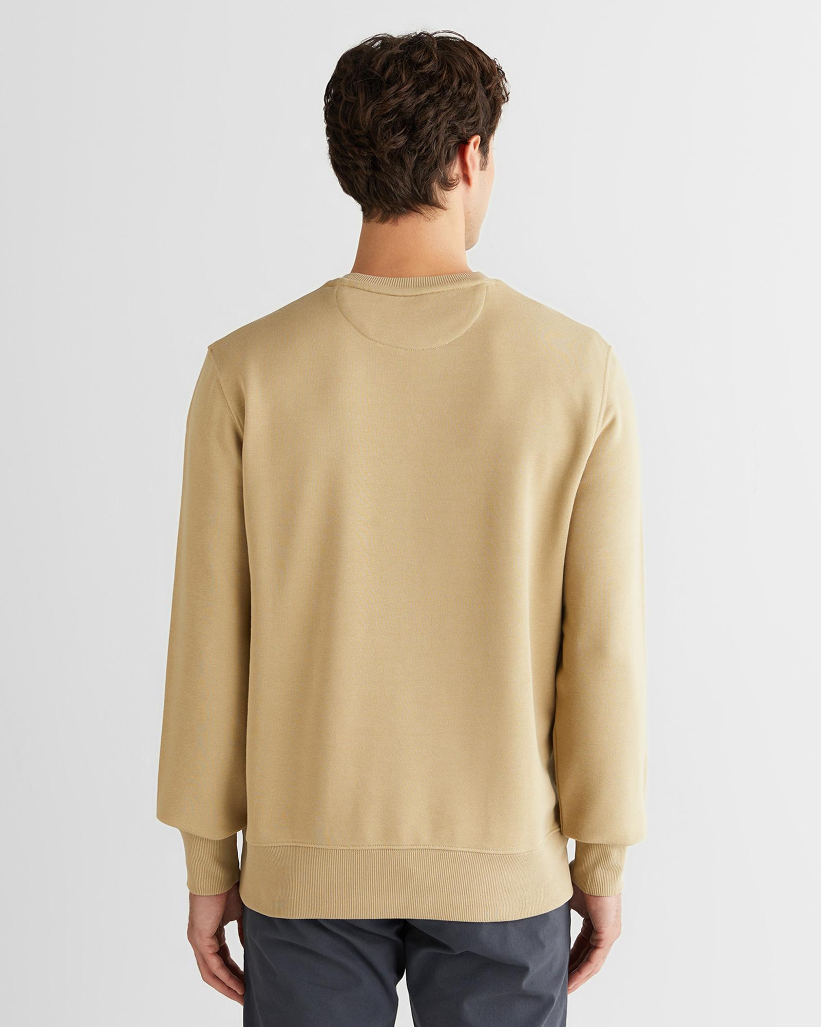 GANT Erkek Bej Regular Fit Bisiklet Yaka Sweatshirt
