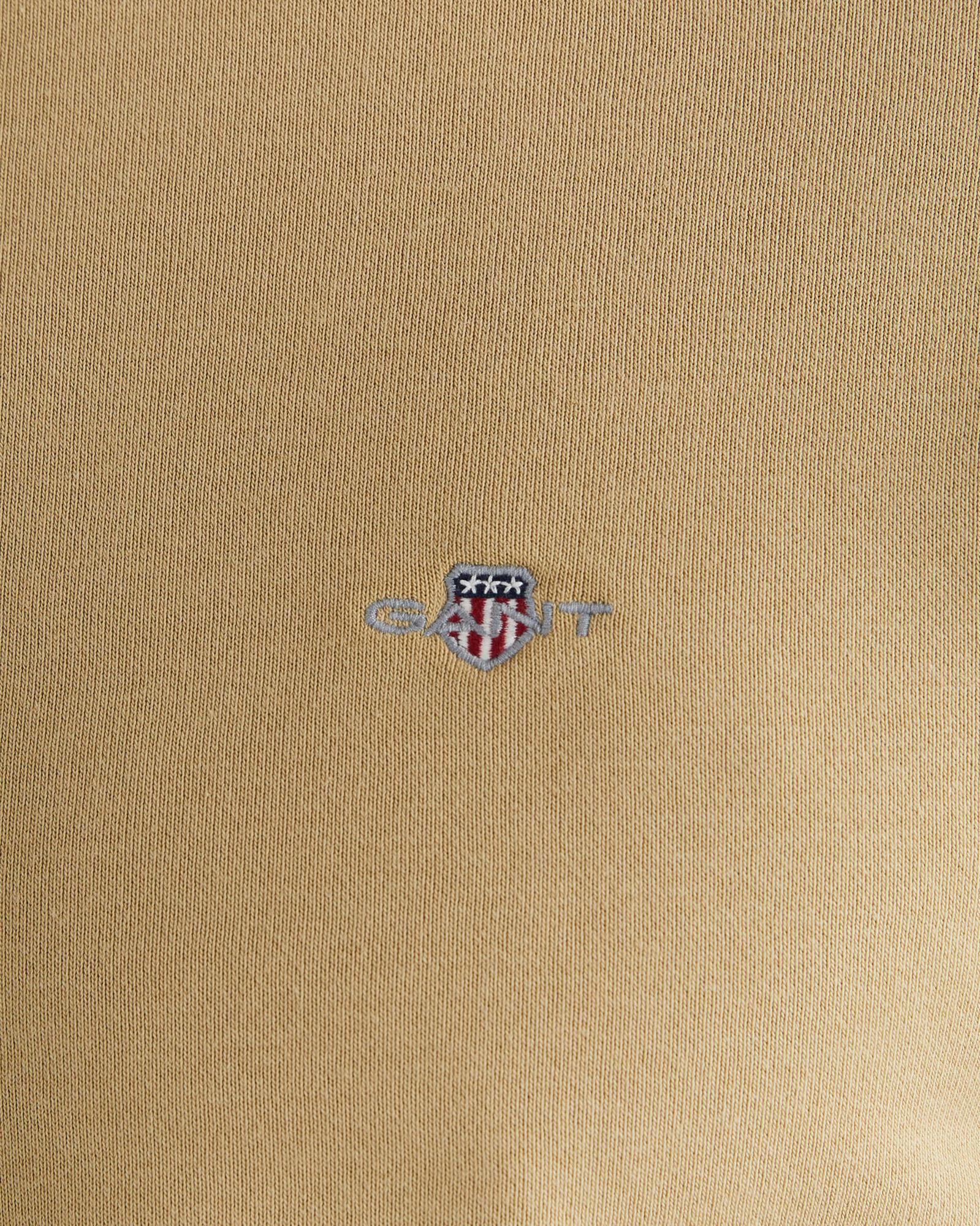 GANT Erkek Bej Regular Fit Bisiklet Yaka Sweatshirt