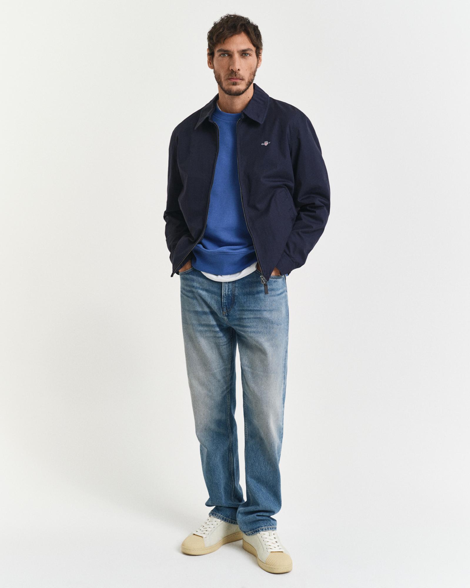 GANT Erkek Mavi Regular Fit Bisiklet Yaka Sweatshirt