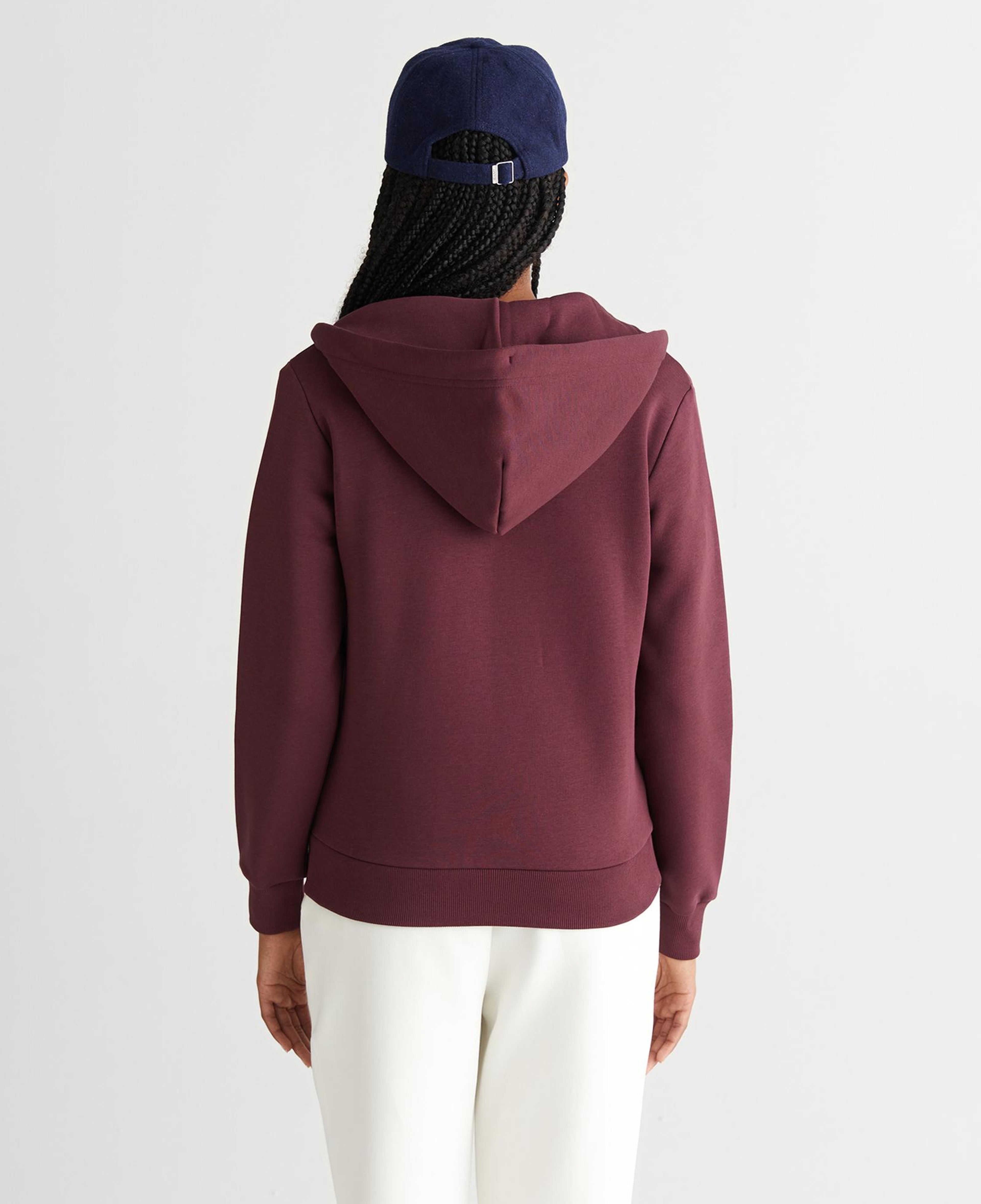 GANT Kadın Bordo Regular Fit Kapüşonlu Fermuarlıı Sweatshirt