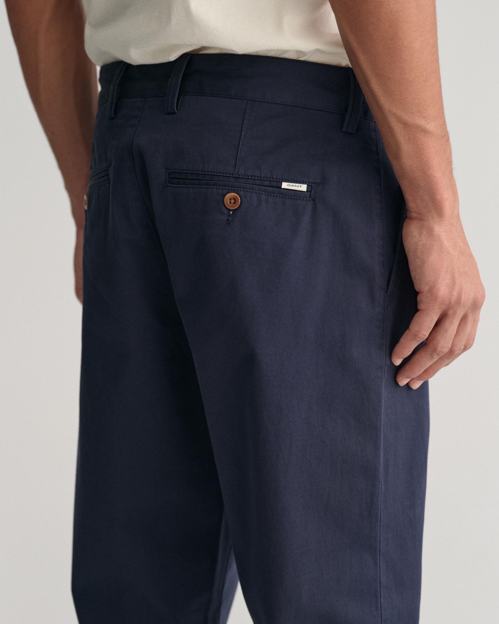 GANT Erkek Lacivert Regular Fit Chino Pantolon