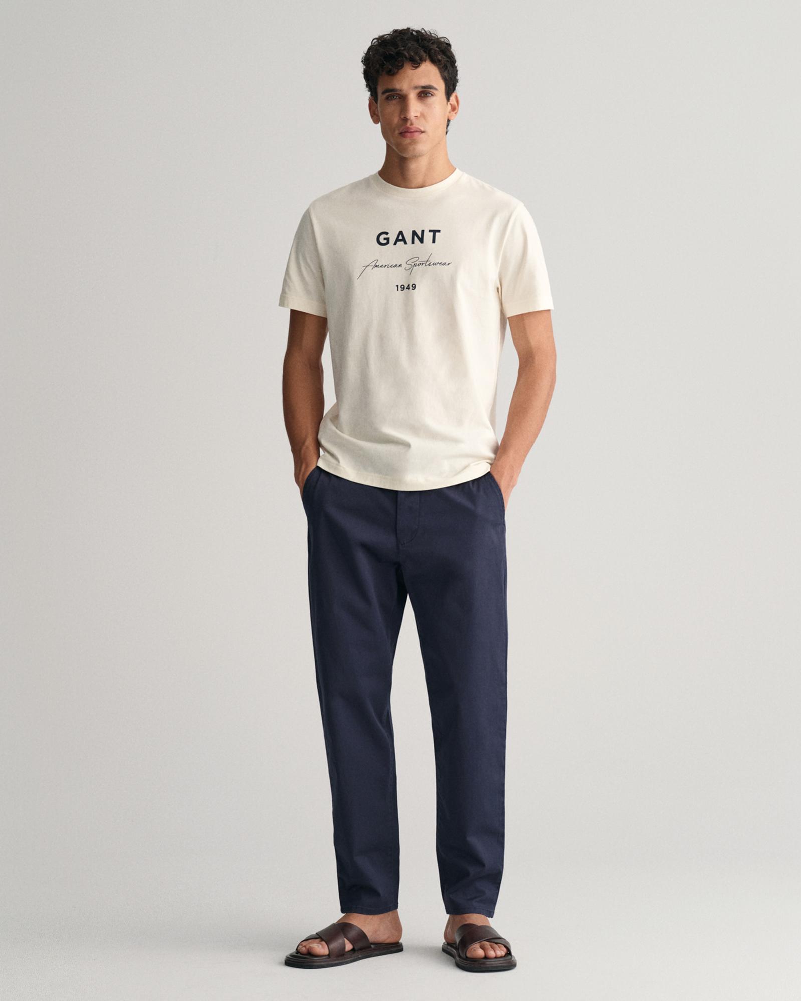 GANT Erkek Lacivert Regular Fit Chino Pantolon