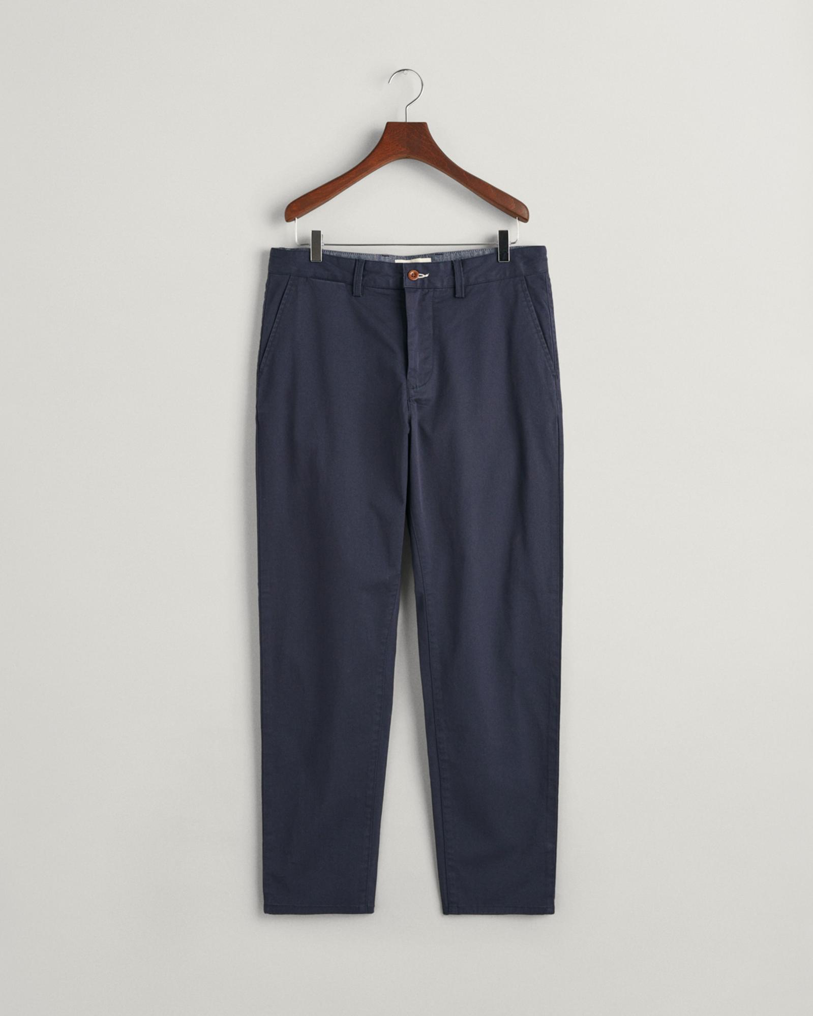 GANT Erkek Lacivert Regular Fit Chino Pantolon