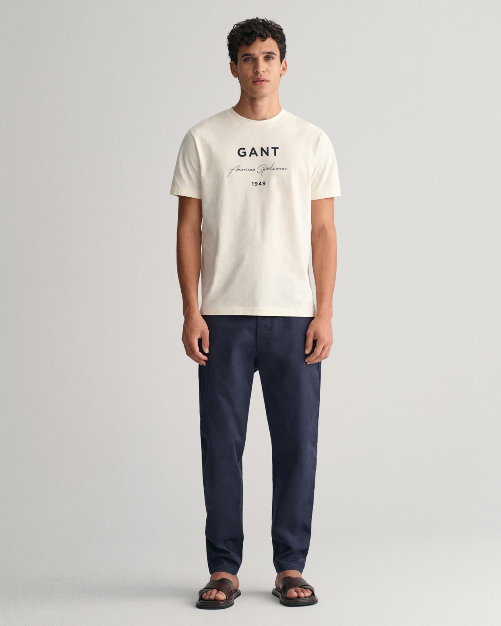 GANT Erkek Lacivert Regular Fit Chino Pantolon