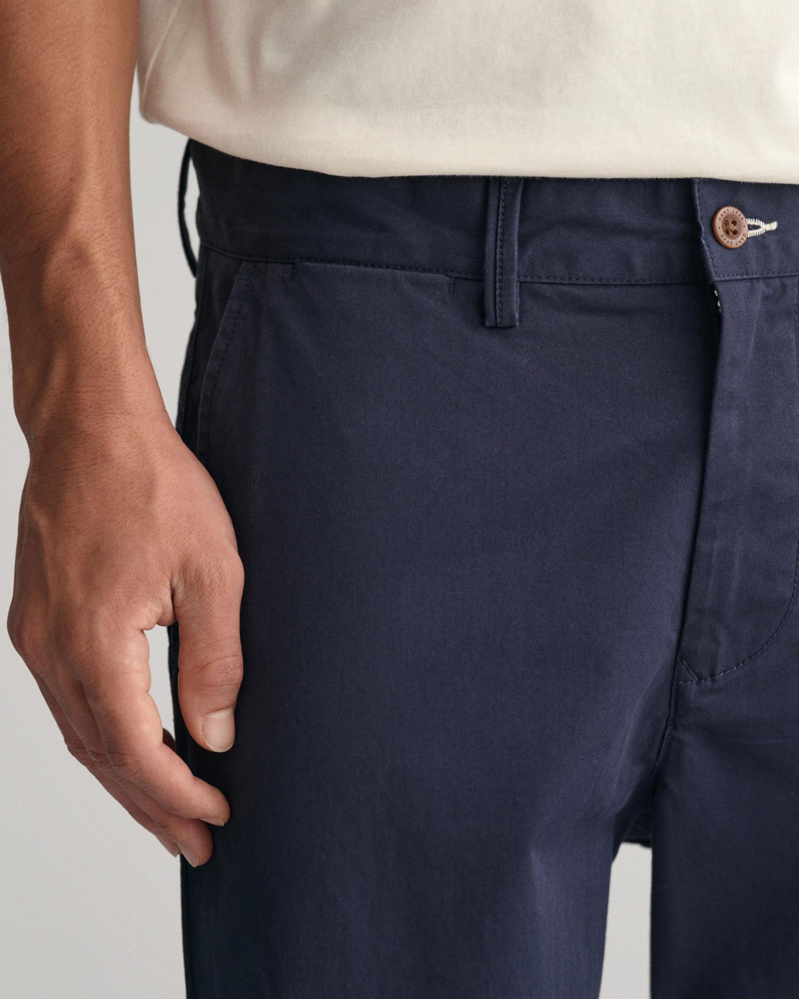 GANT Erkek Lacivert Regular Fit Chino Pantolon