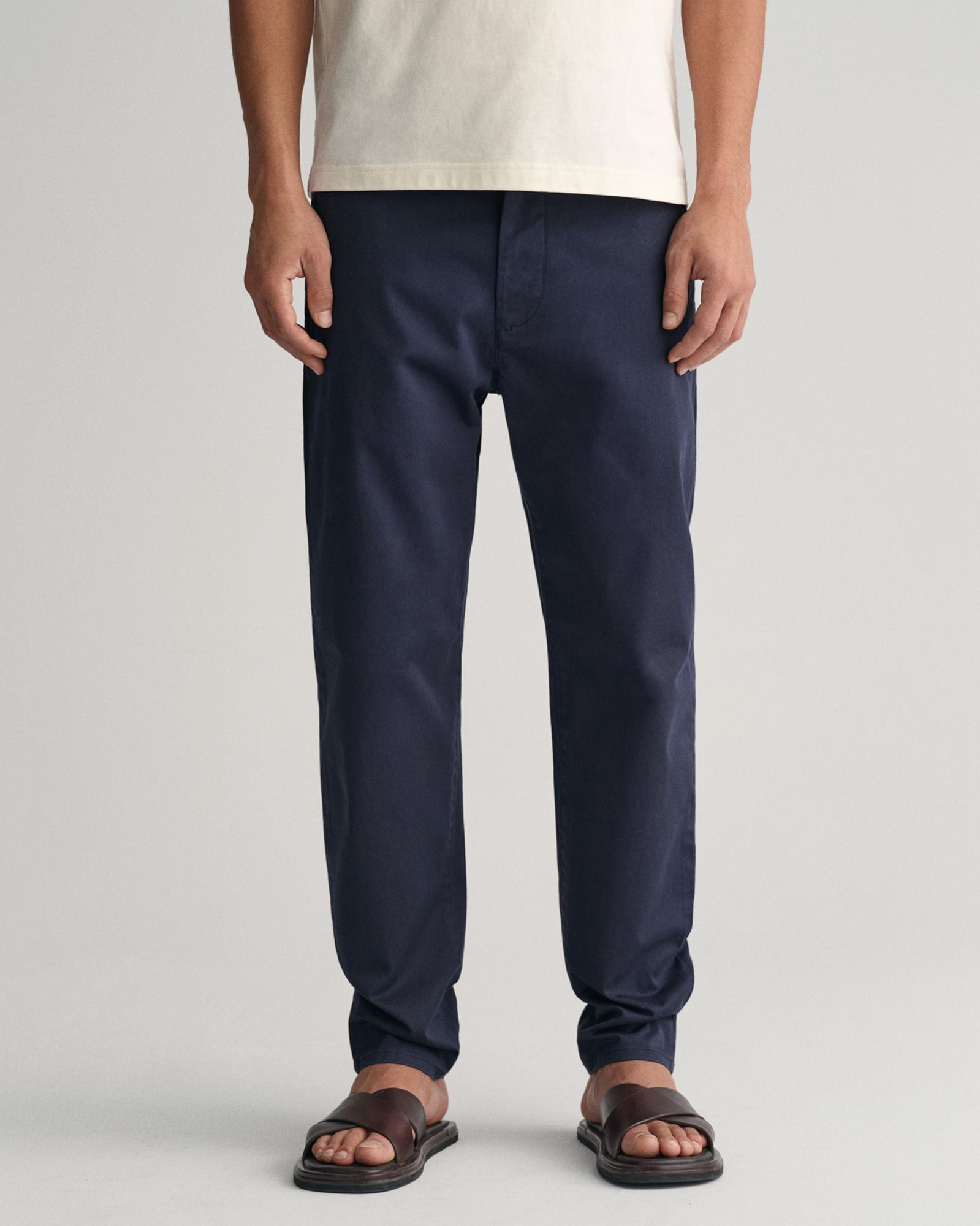 GANT Erkek Lacivert Regular Fit Chino Pantolon