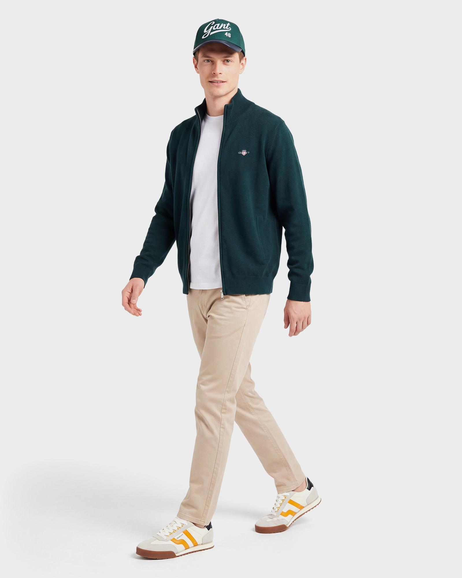 GANT Erkek Yeşil Regular Fit  Yün Hırka