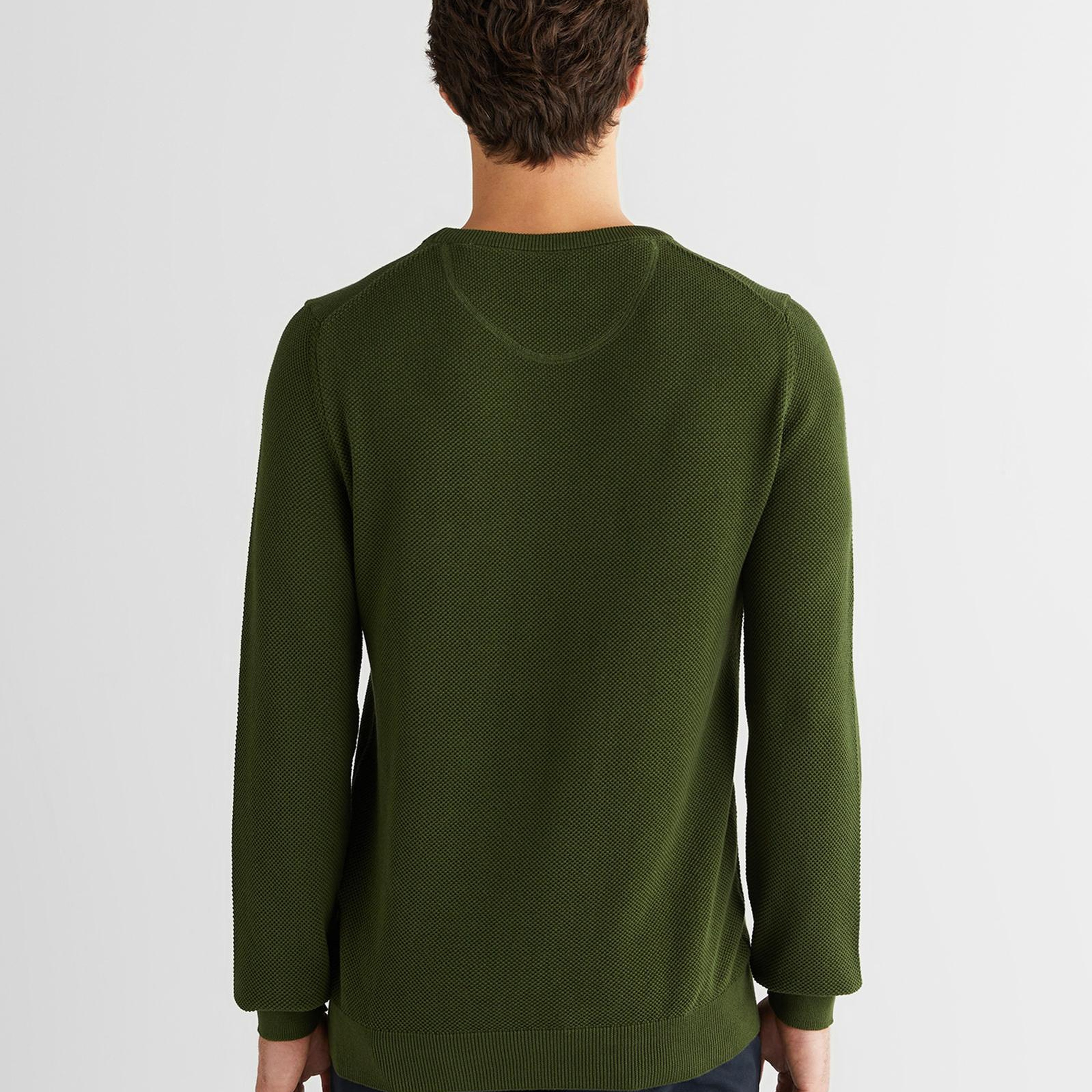 GANT Erkek Haki Regular Fit Bisiklet Yaka Triko