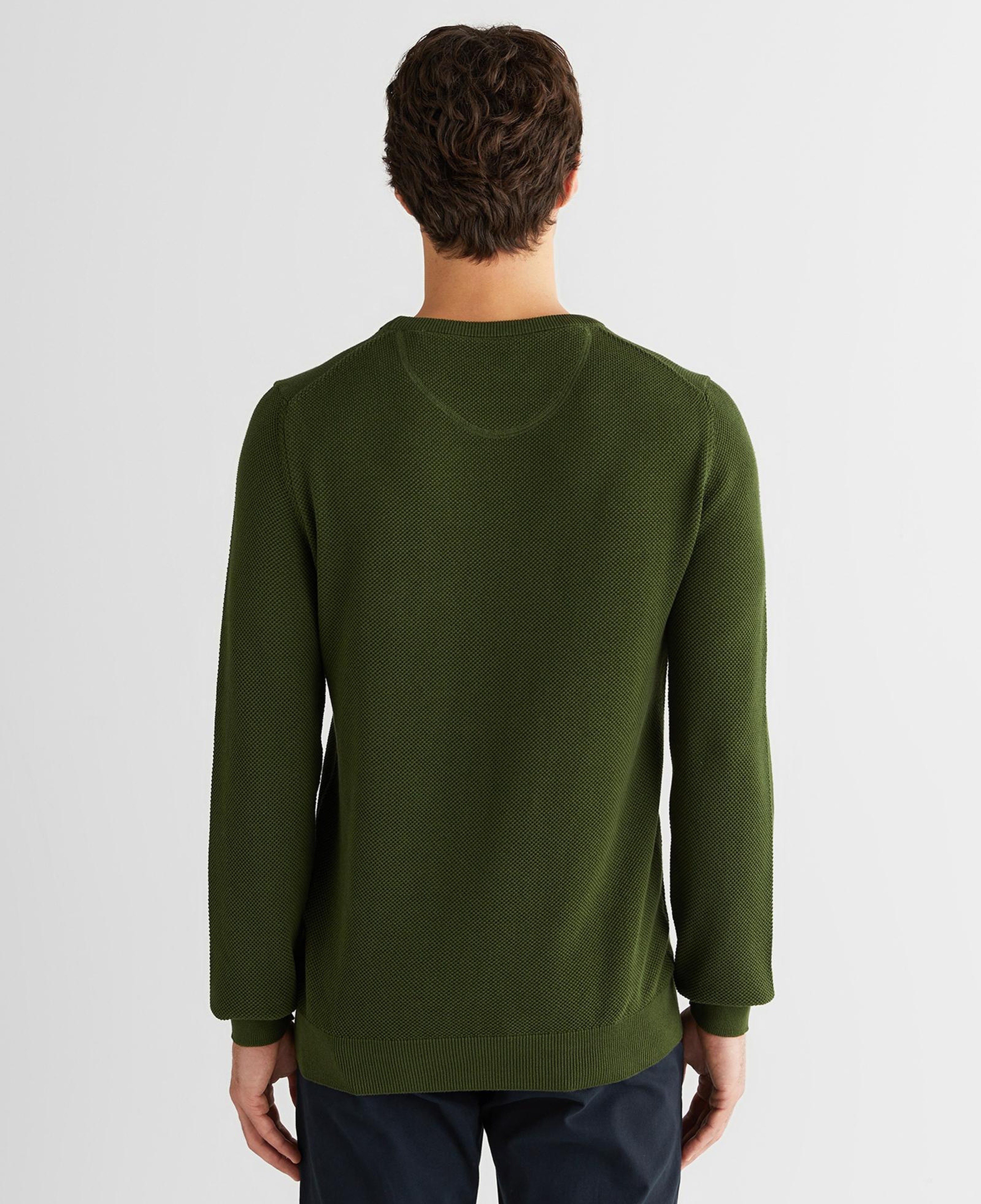 GANT Erkek Haki Regular Fit Bisiklet Yaka Triko