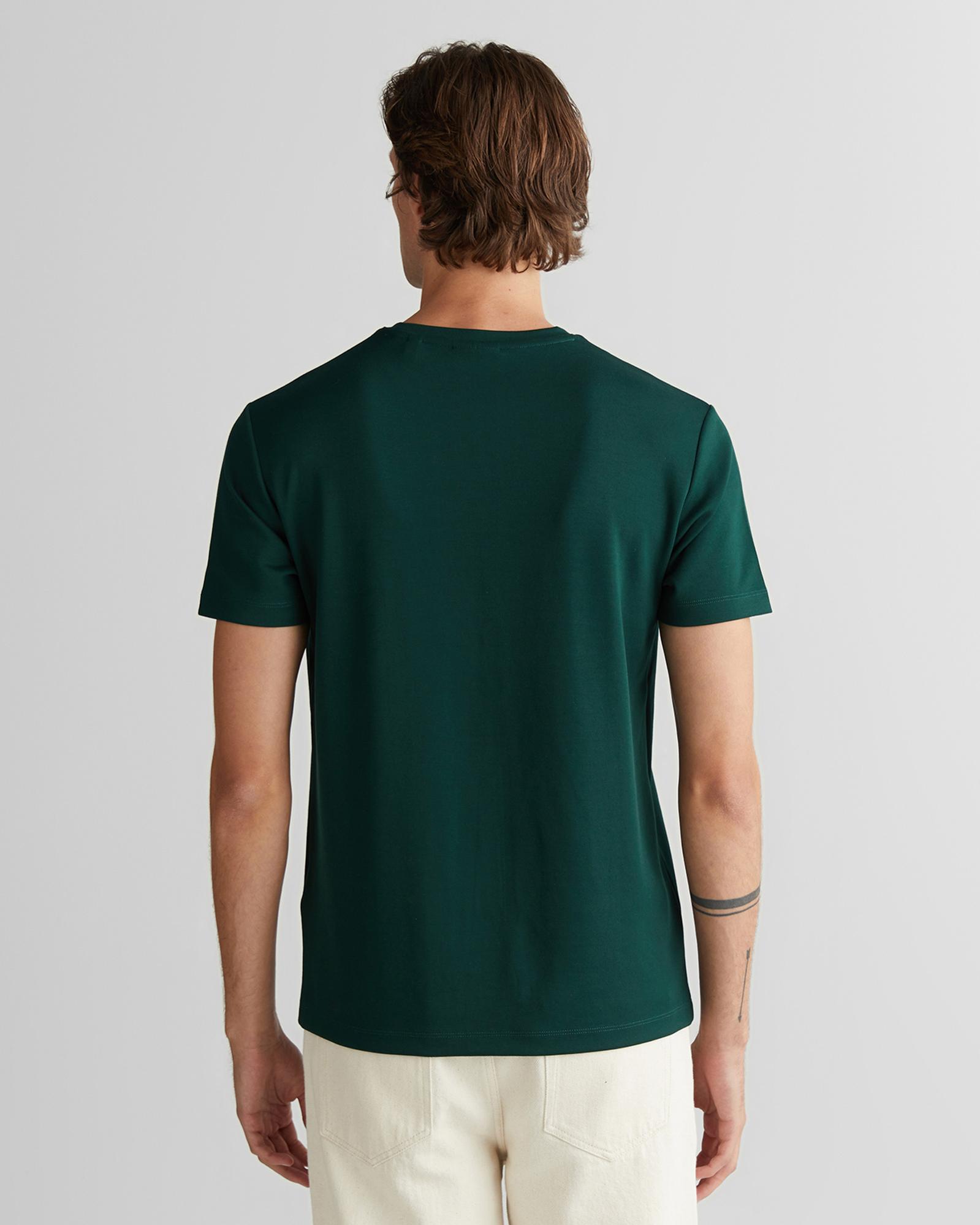 GANT Erkek Yeşil Regular Fit Bisiklet Yaka T-Shirt