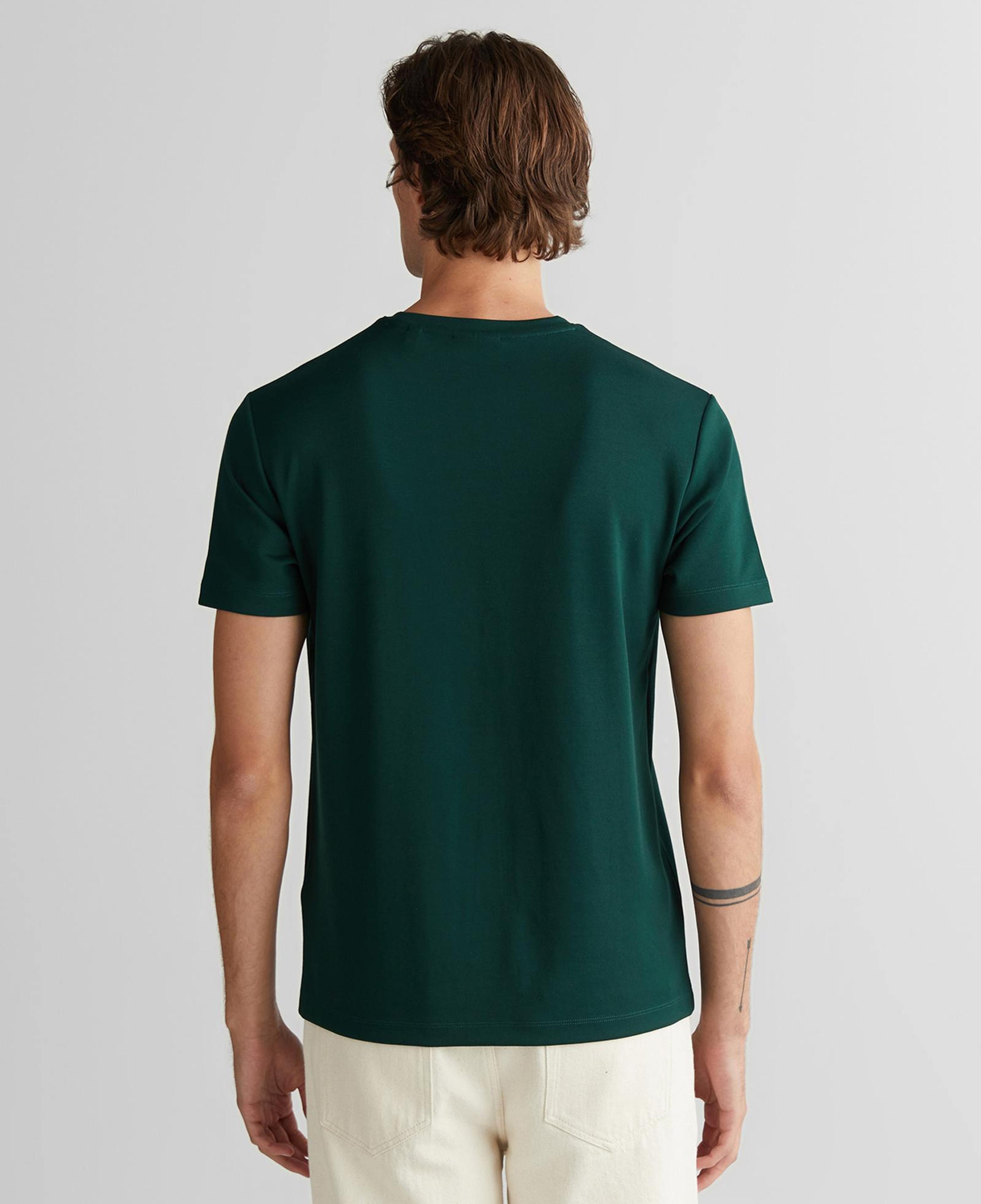 GANT Erkek Yeşil Regular Fit Bisiklet Yaka T-Shirt