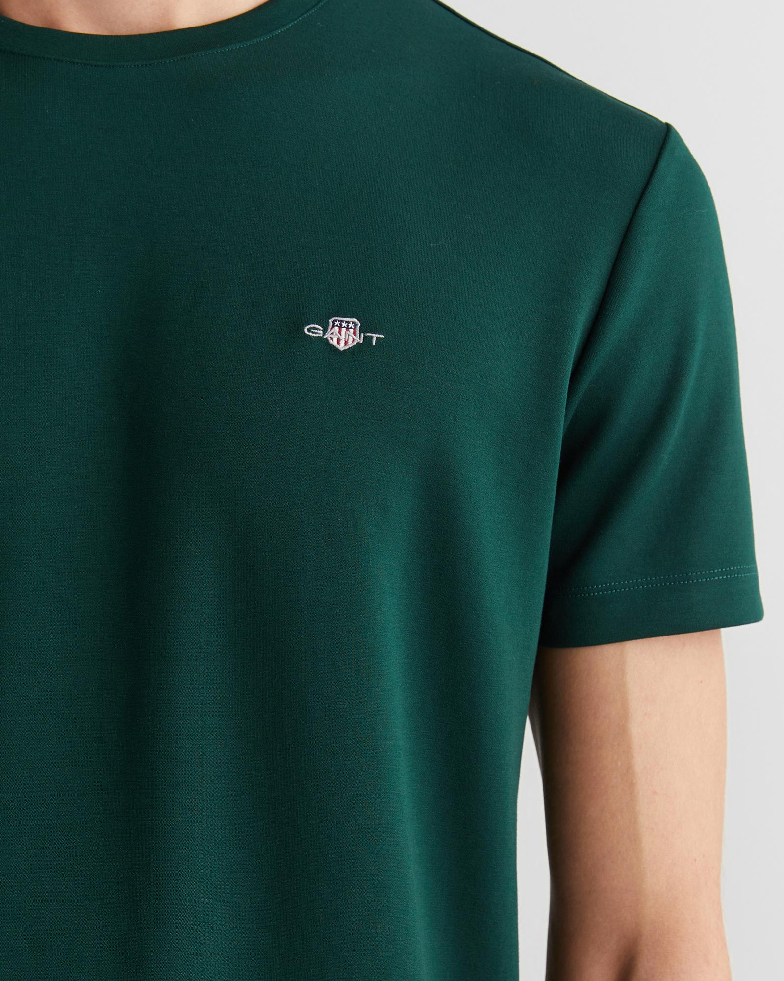 GANT Erkek Yeşil Regular Fit Bisiklet Yaka T-Shirt