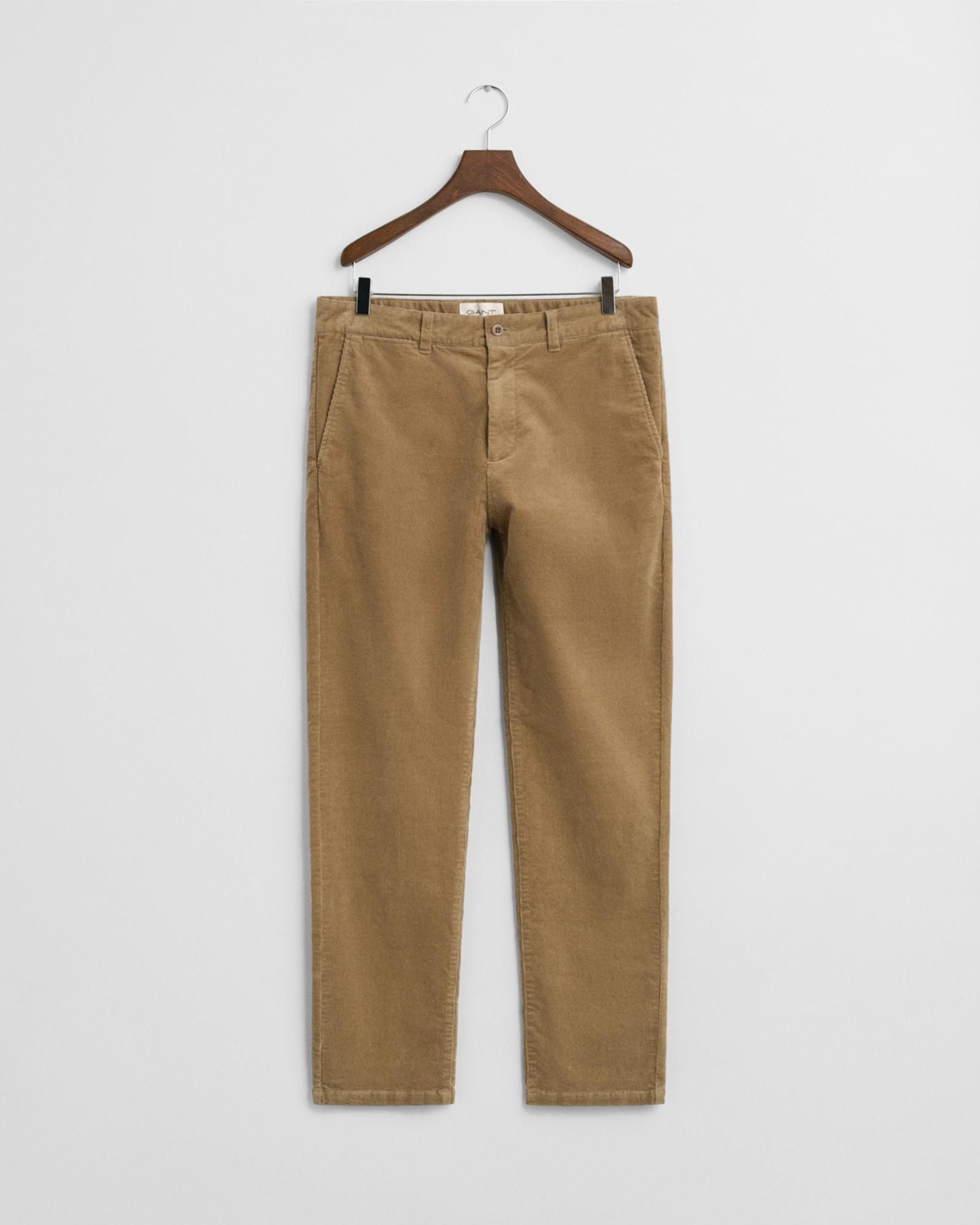 GANT Erkek Bej Regular Fit Cord Chino Pantolon