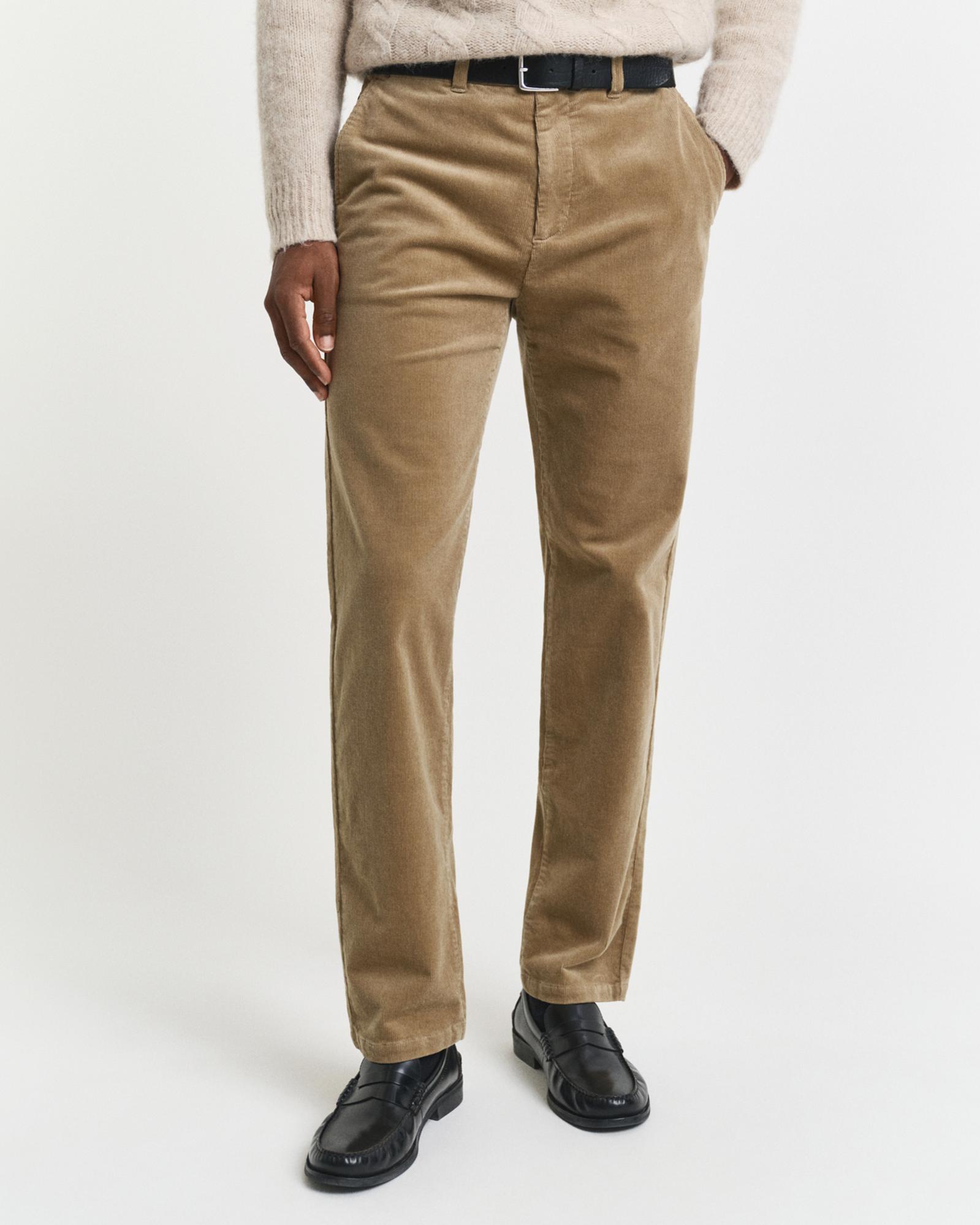 GANT Erkek Bej Regular Fit Cord Chino Pantolon
