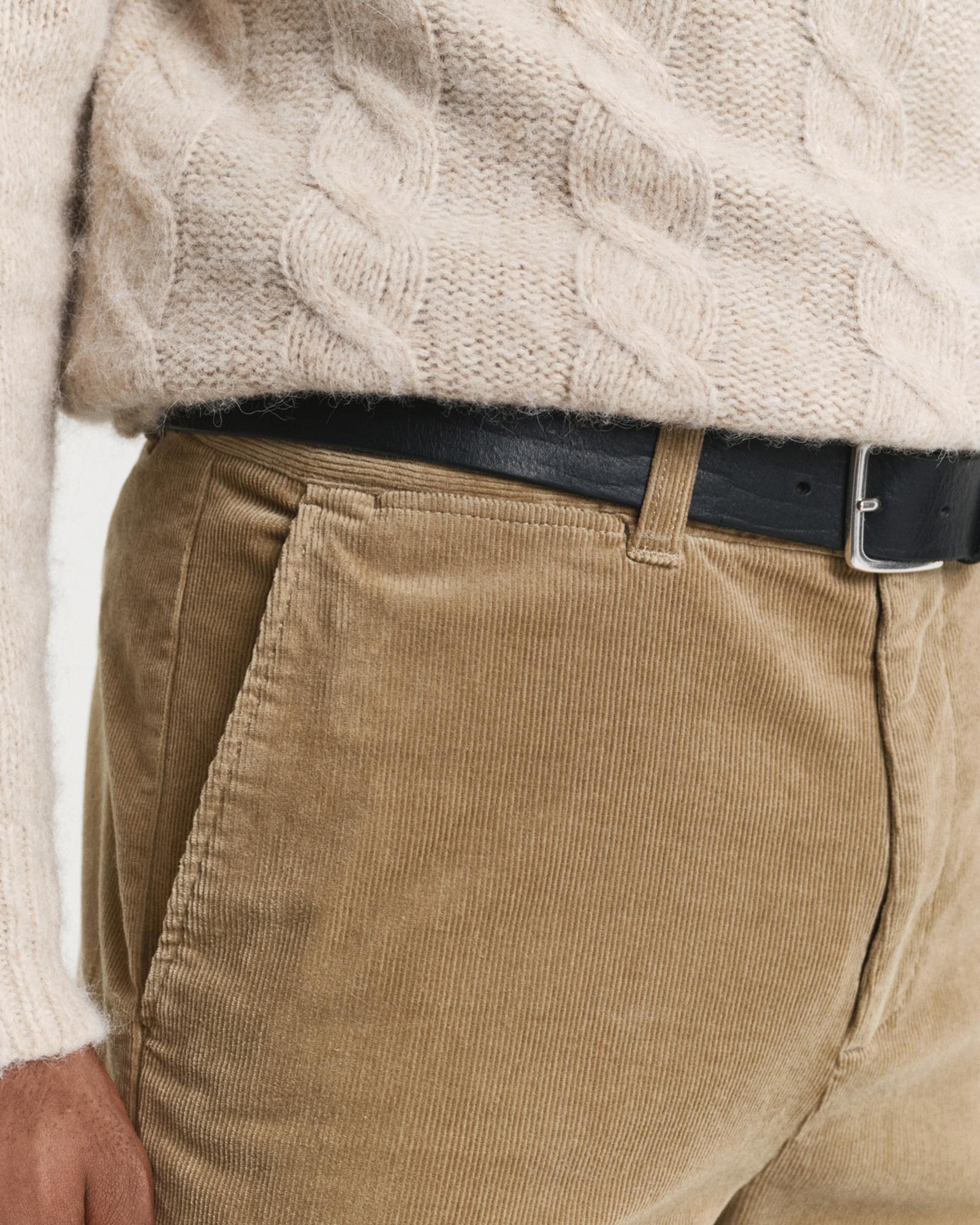GANT Erkek Bej Regular Fit Cord Chino Pantolon