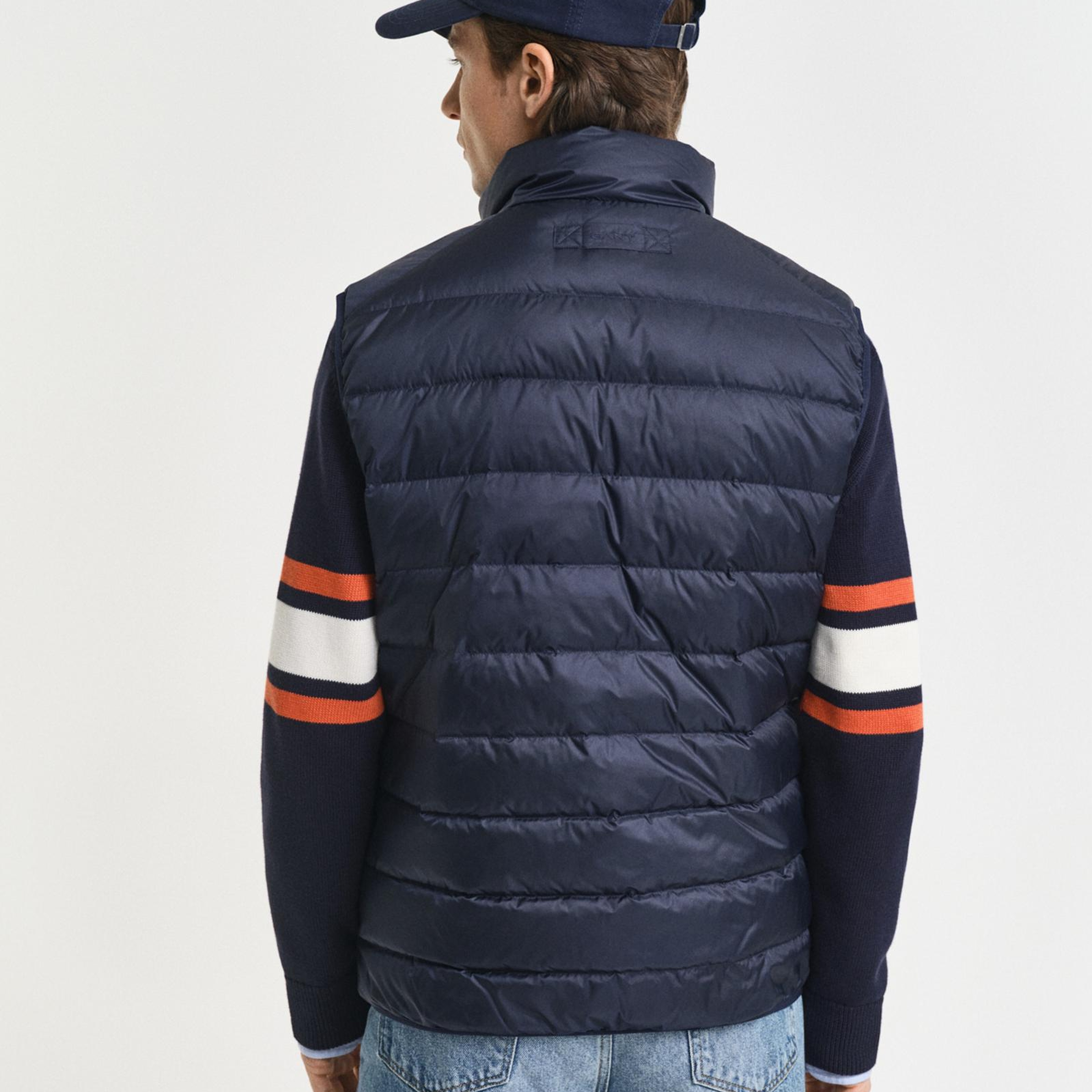 GANT Erkek Lacivert Regular Fit Dik Yaka Kaz Tüyü Yelek