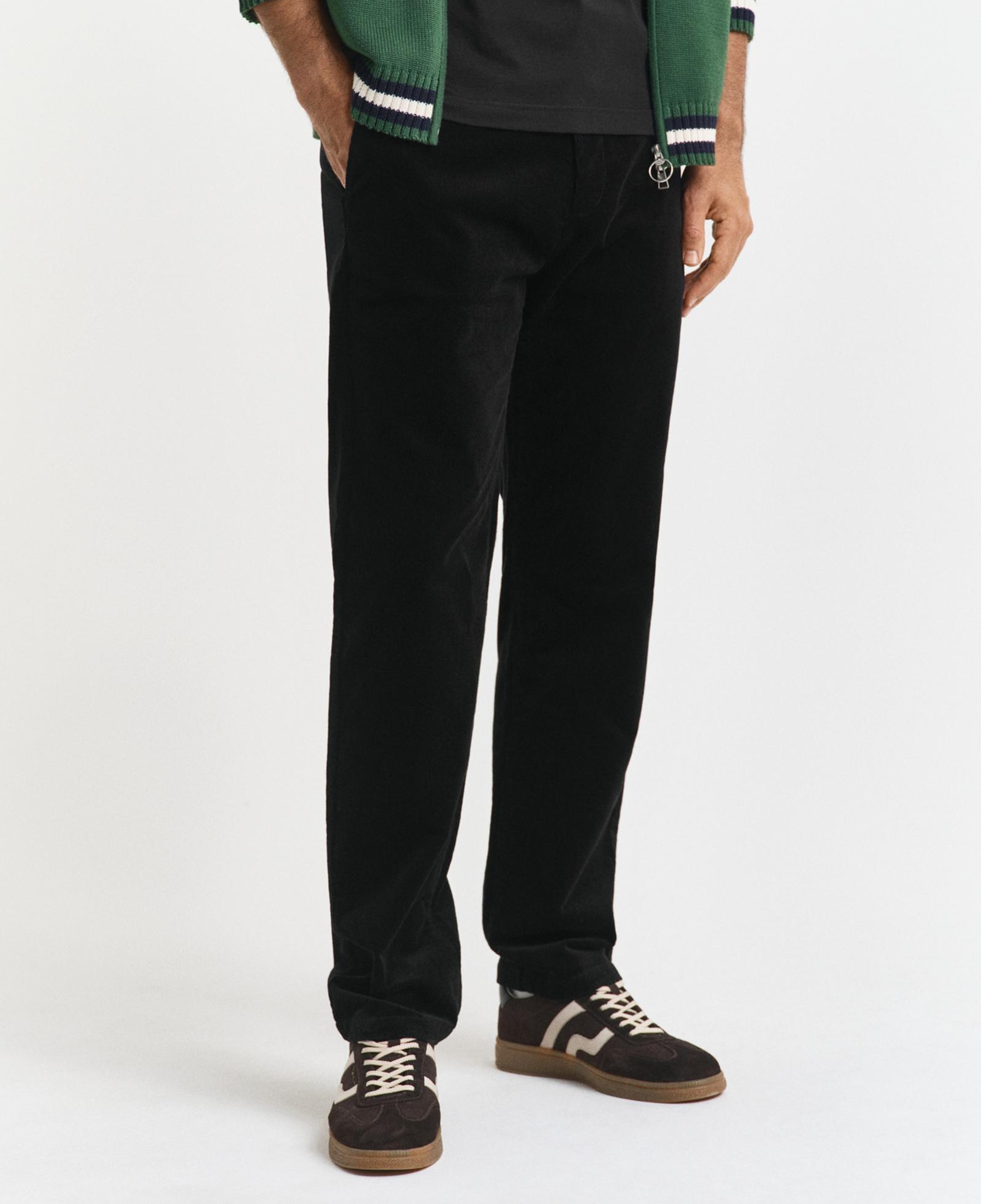 GANT Erkek Siyah Regular Fit Cord Chino Pantolon