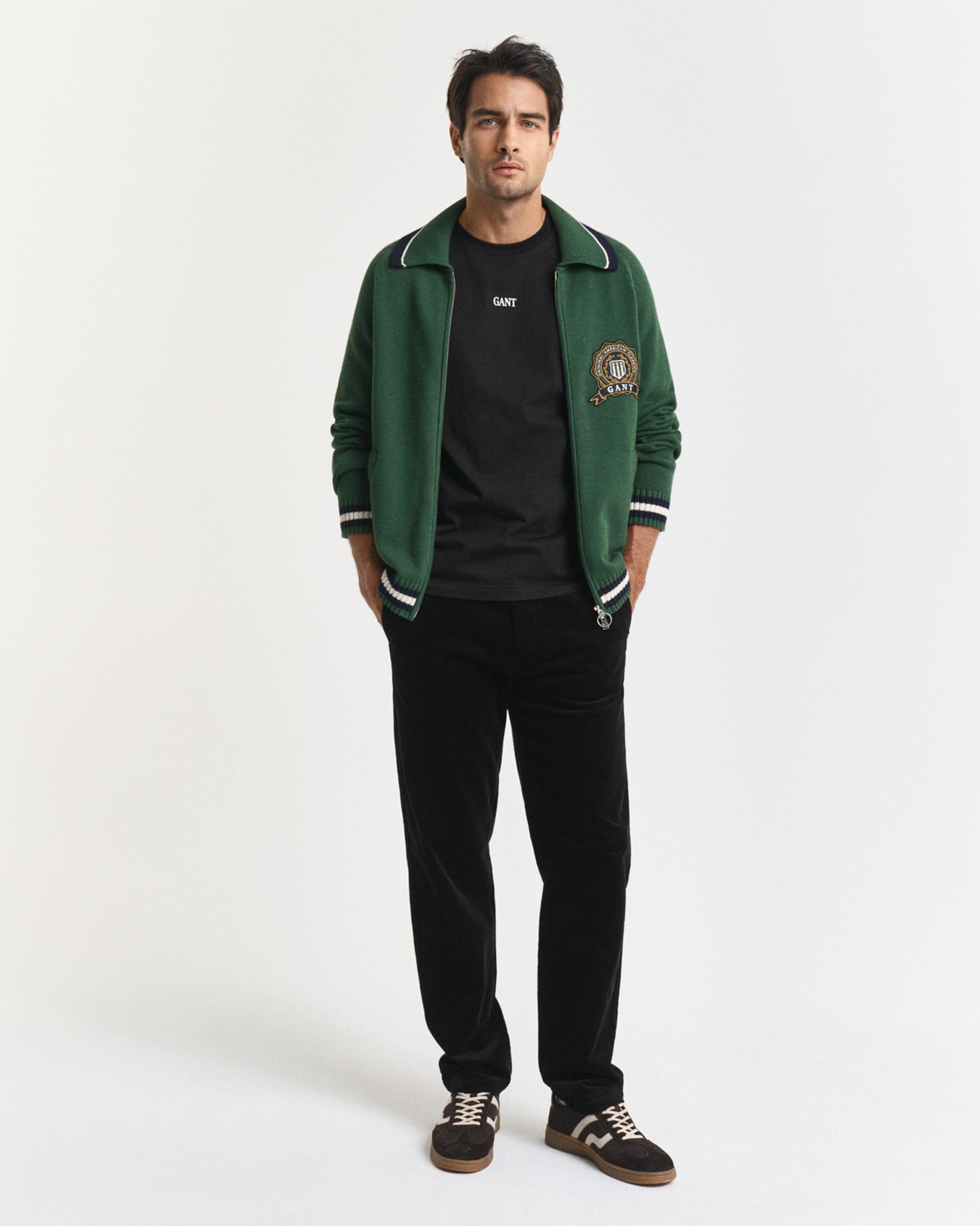 GANT Erkek Siyah Regular Fit Cord Chino Pantolon