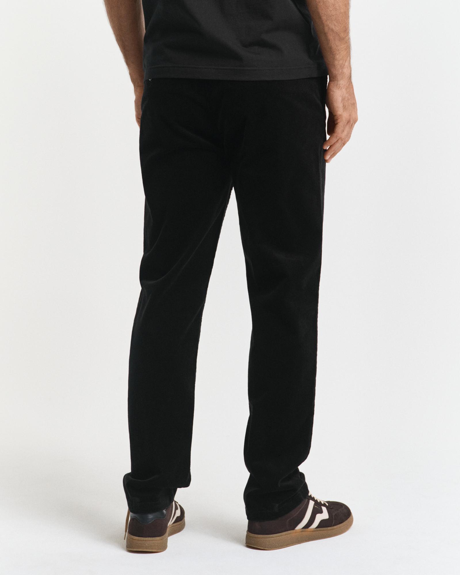 GANT Erkek Siyah Regular Fit Cord Chino Pantolon