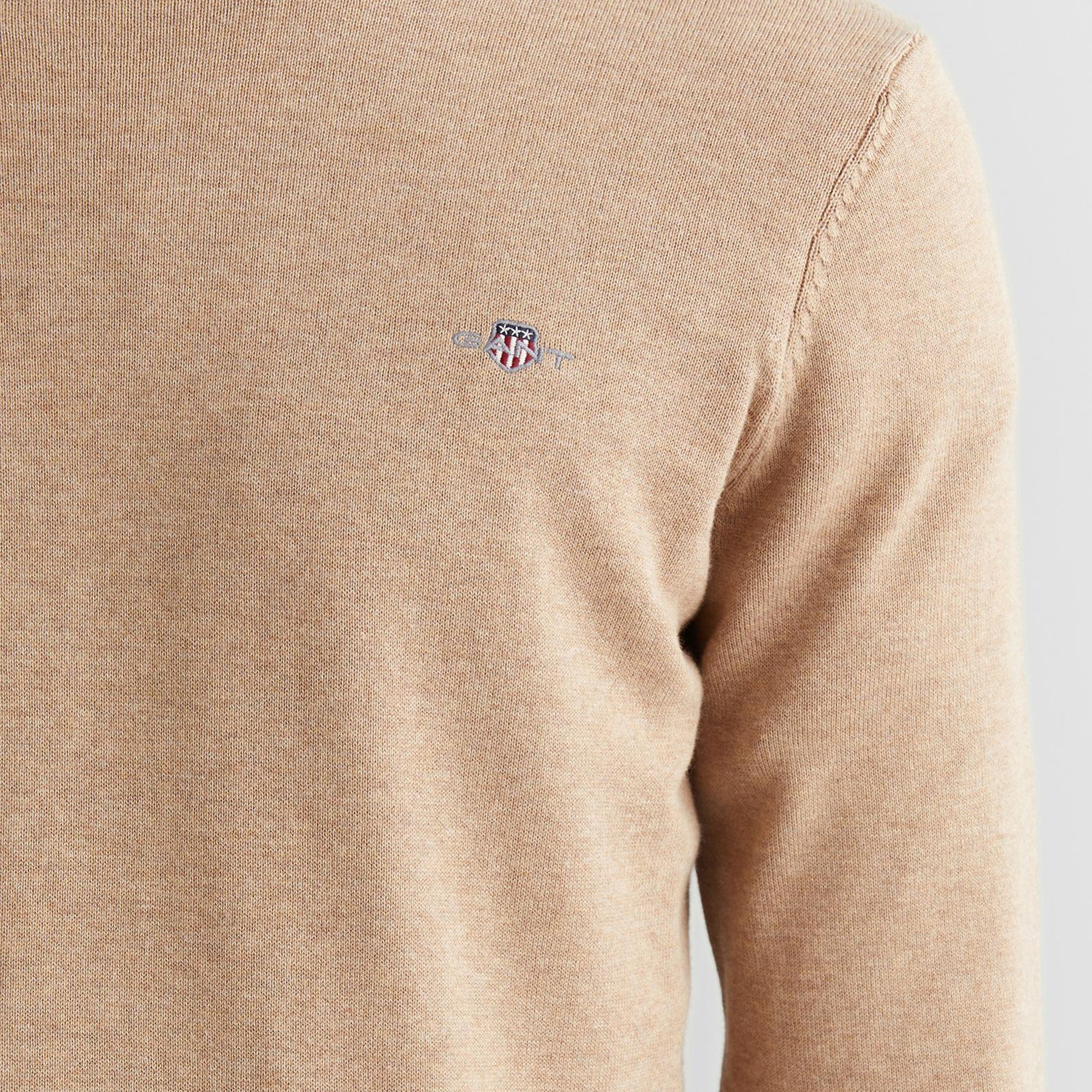 GANT Erkek Bej Regular Fit Bisiklet Yaka Kazak