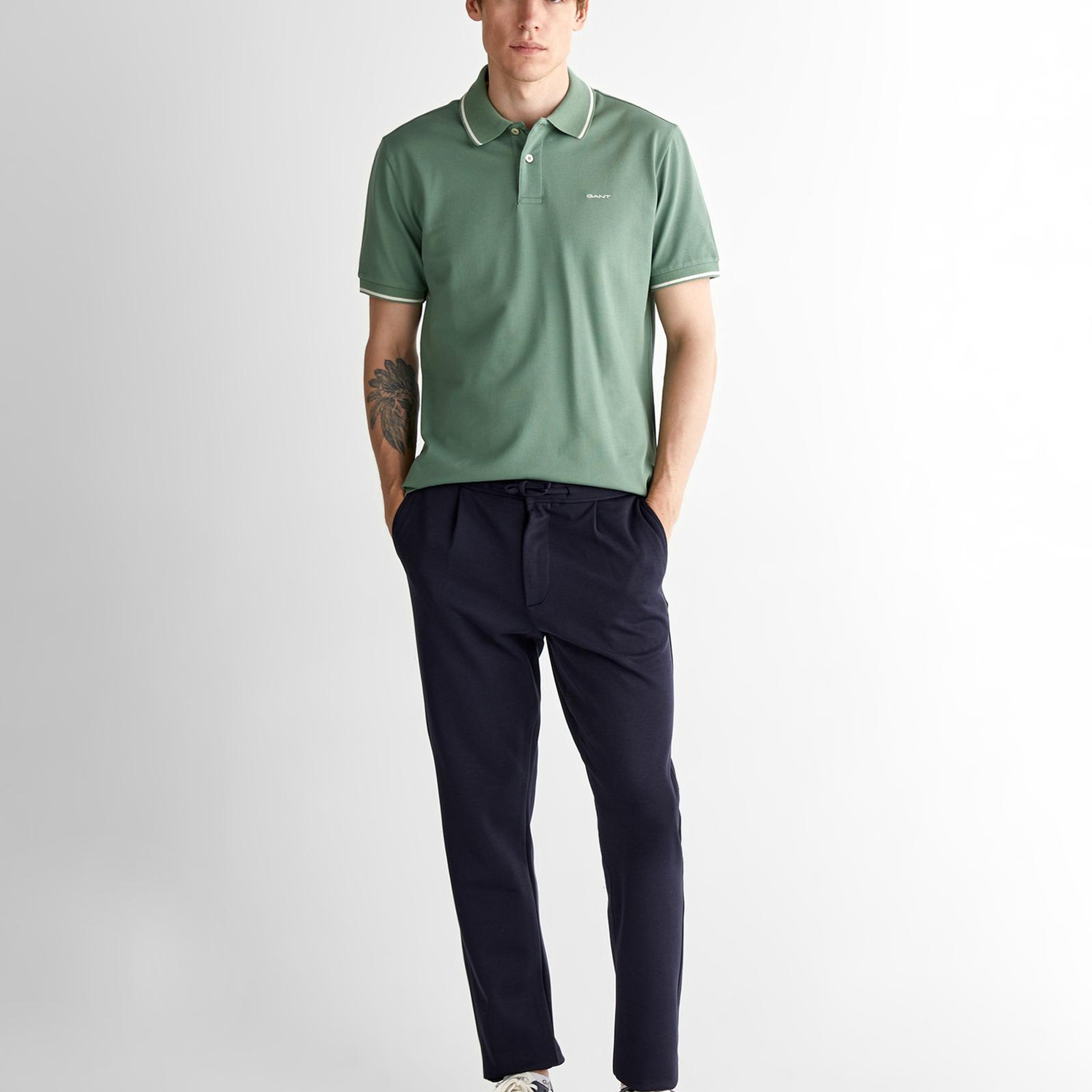 GANT Erkek Yeşil Regular Fit Polo