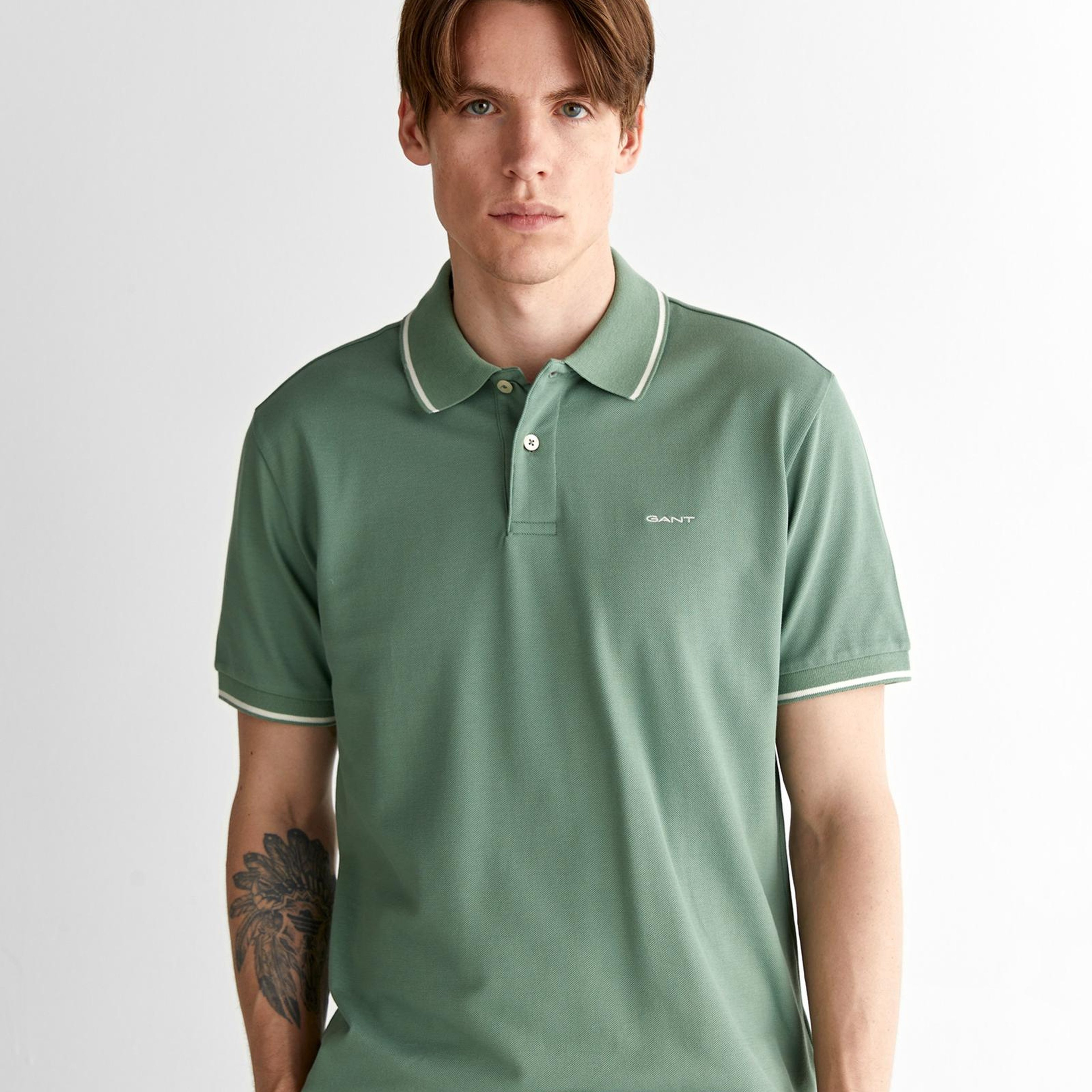 GANT Erkek Yeşil Regular Fit Polo
