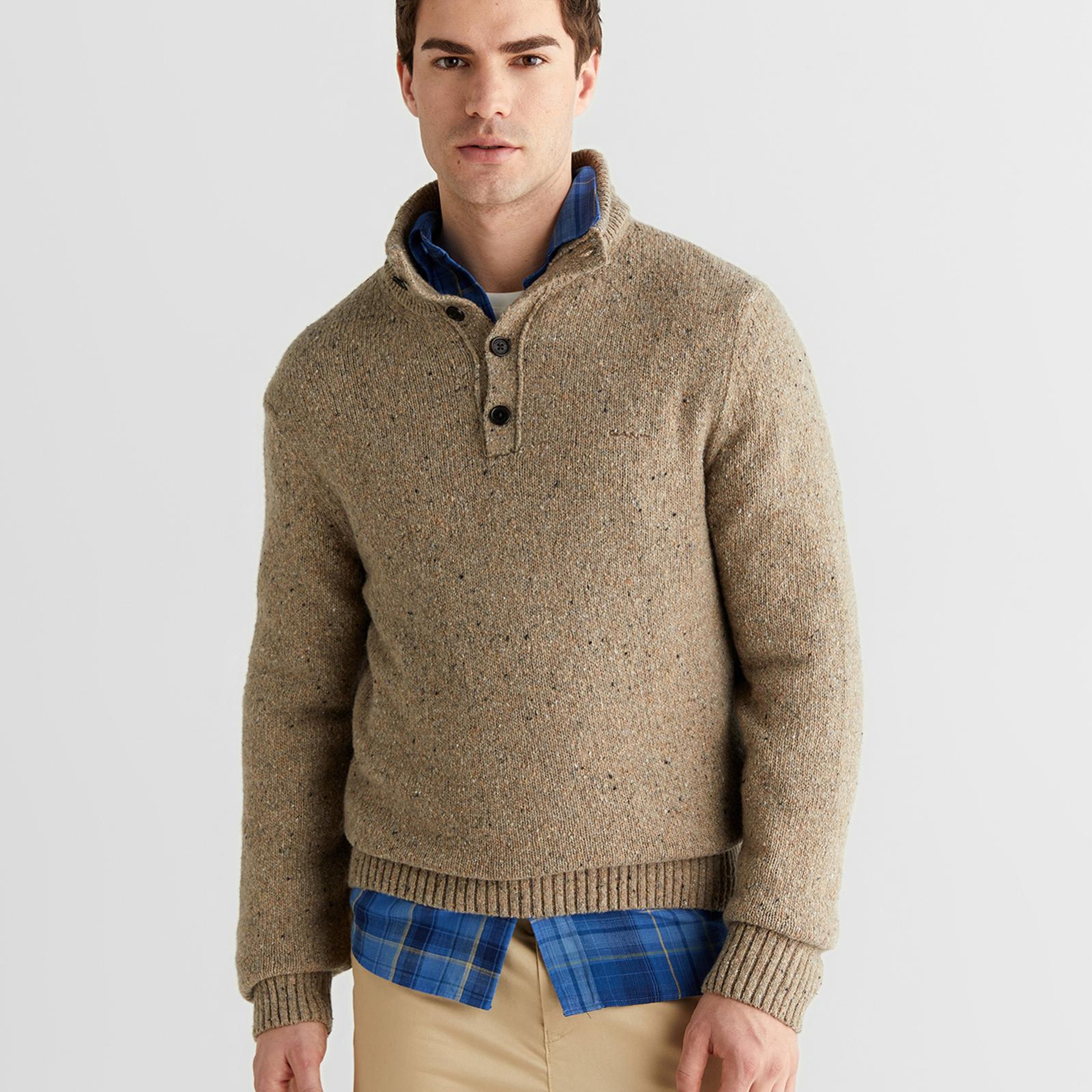 GANT Erkek Bej Regular Fit Düğmeli Triko