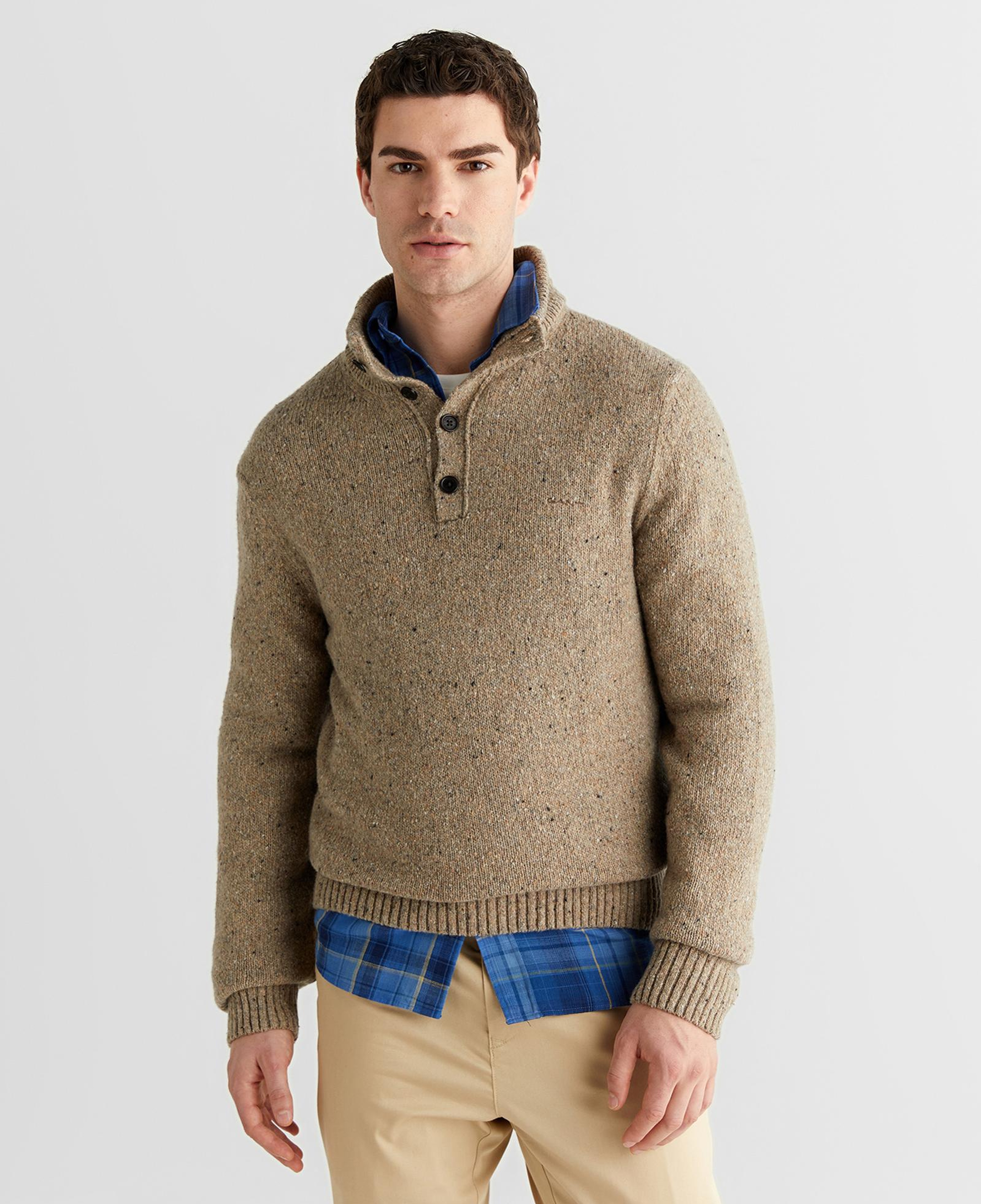 GANT Erkek Bej Regular Fit Düğmeli Triko